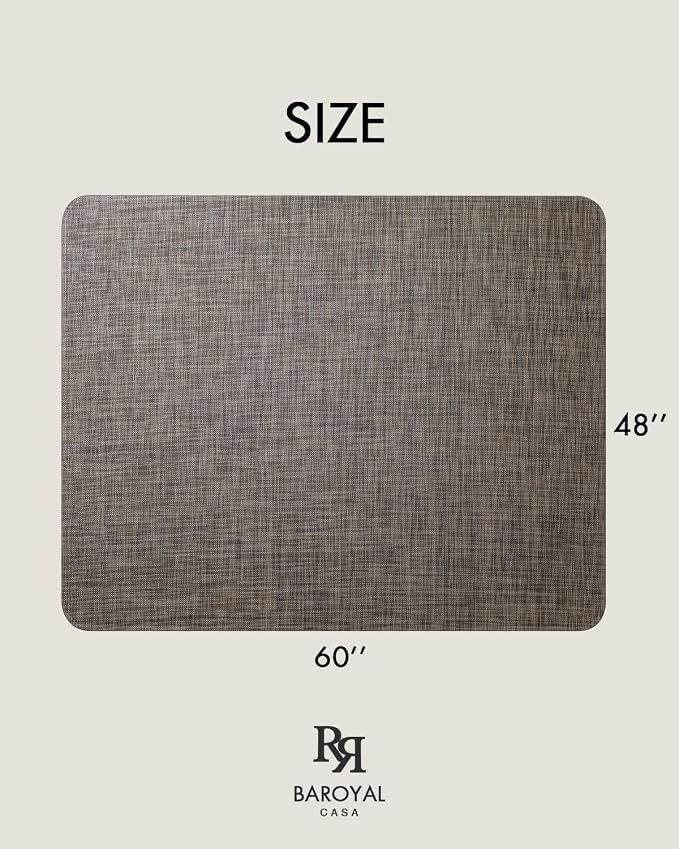 Baroyal Office Chair Mat for Hardwood Floor Under Desk Computer Rolling Chair Mat for Wood/Tile Floor Non-Slip Heavy Duty Desk Rug PVC Plastic Hard Floor Protector 48" x 60" (Dark Walnut)