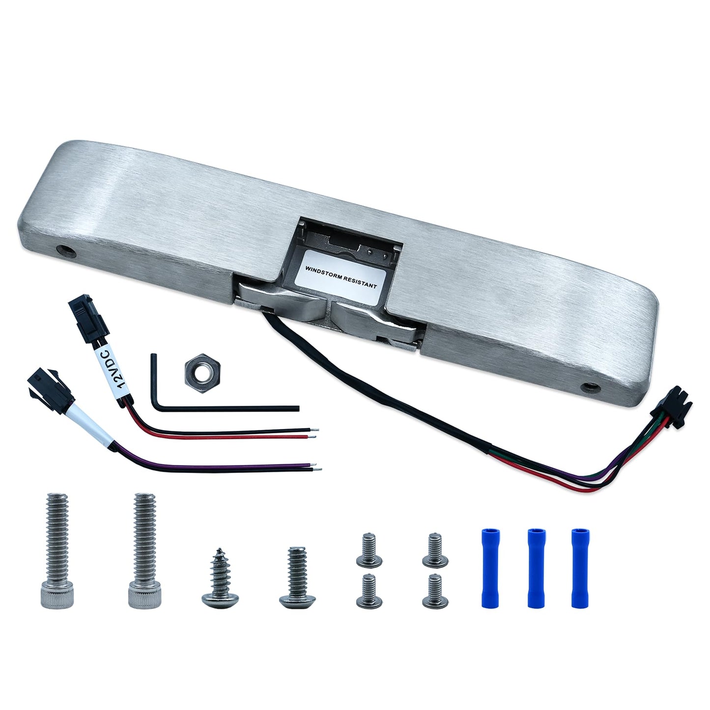 9600 Electric Door Strike – Windstorm Resistant Surface Mounted Lock, Satin Stainless Steel, 12/24VDC, Compatible with HES 9600, 9600-630