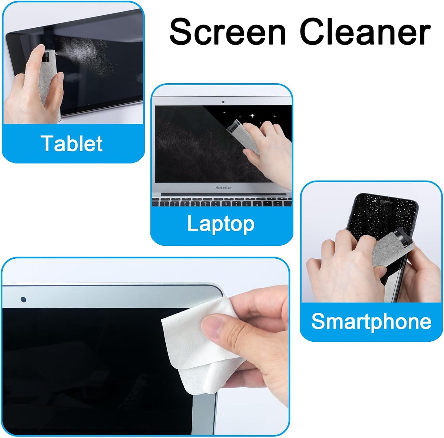 walrfid Screen Cleaner Touchscreen Mist Spray, Cleaning Kit for Electronic Smart Phone TV, Laptop, Tablet, PC, Computer