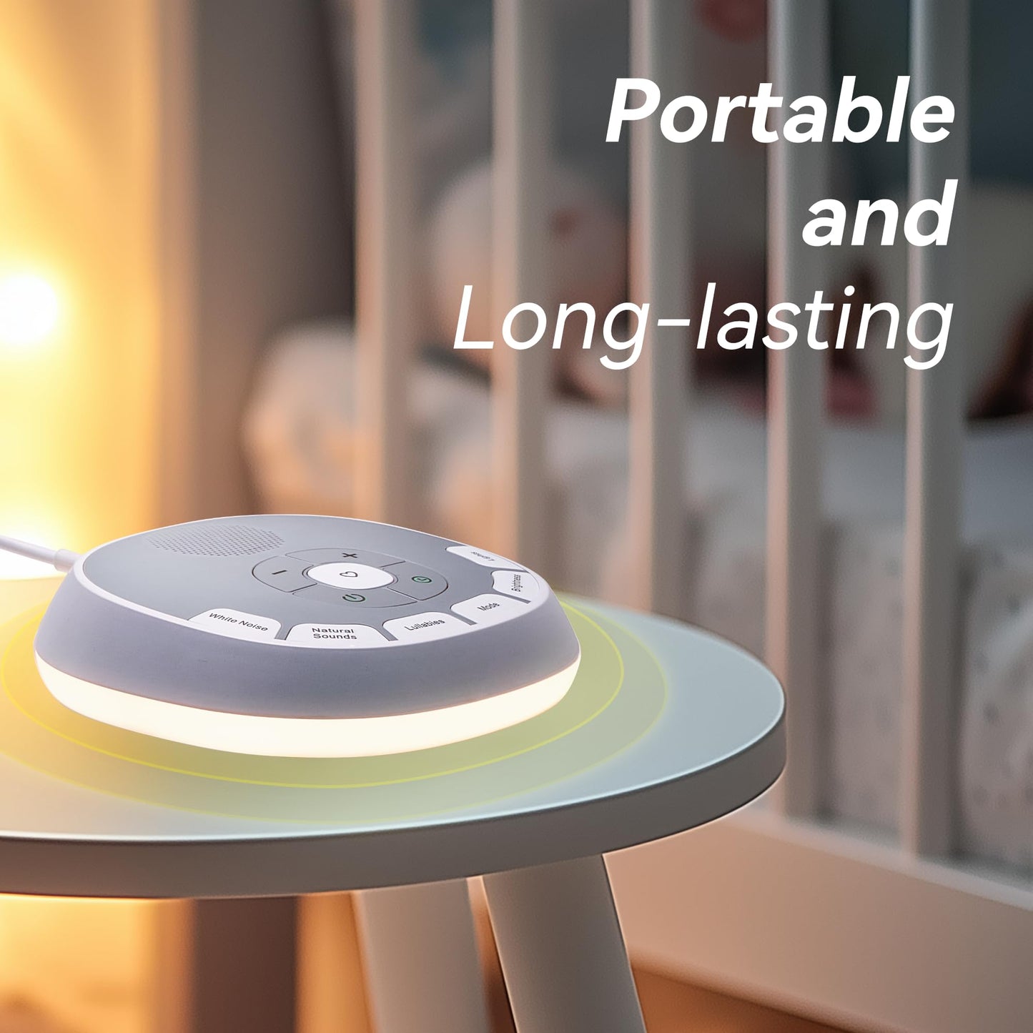 White Noise Sound Machine Baby | 20 Soothing Sounds and Night Light for Sleep and Relaxation | Heartbeat Sensor Mimics Mom’s Heartbeat for Newborns | Adjustable Volume and Auto-Off Timer (White)
