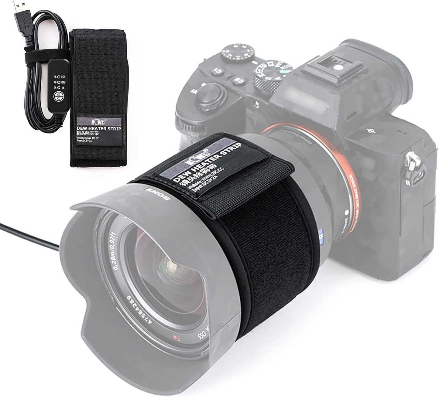 KIWIFOTOS 3.15 inch (80mm) USB Lens Warmer, Lens Dew Heater Strip with Temperature Regulator, Condensation Prevention