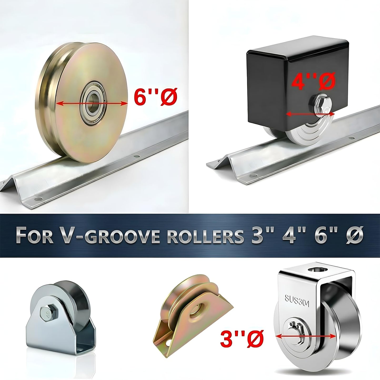 8FT(4FT×2) Heavy Duty Extra Wide 3.5" Wide V-Track for Sliding Gate,Compatible with 4" & 6" V-Groove Wheels, Galvanized Steel Ground Track Modular Design for Driveway, Warehouse & Industrial Gates