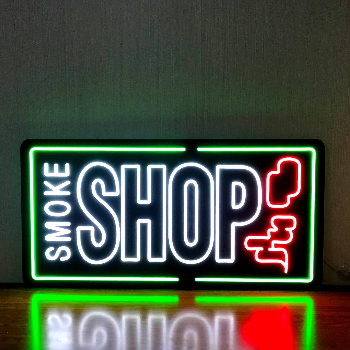35"x18" Extra Large Neon LED SMOKE SHOP Sign for Business, Super Bright Unique Design with Sturdy Chain, High Visibility for Stores Retail Shop Window