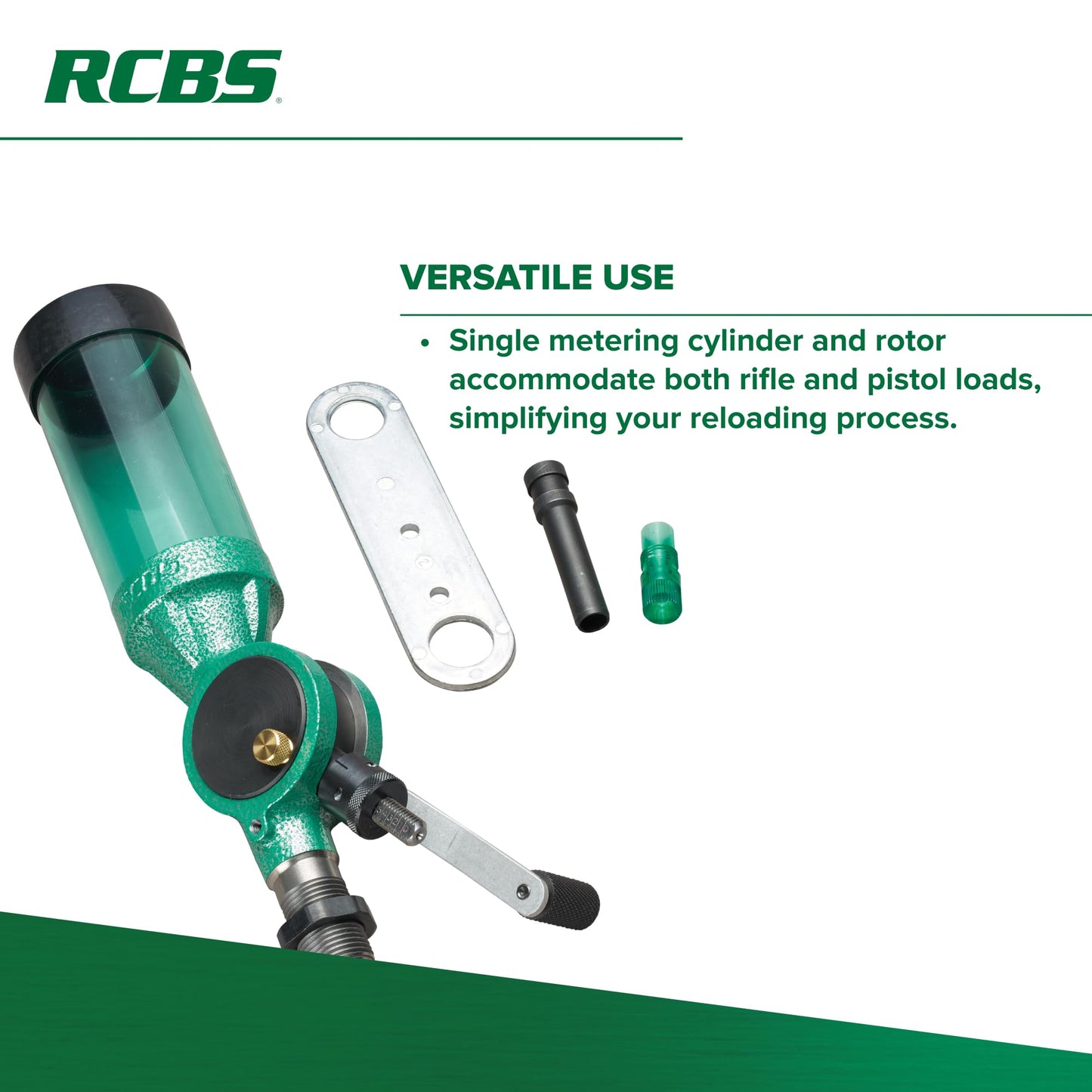RCBS Uniflow III Powder Measure - 0.5–95 Grain Range - Precision Reloading Powder Dispenser with Anti-Static Hopper - Rifle and Pistol Compatible