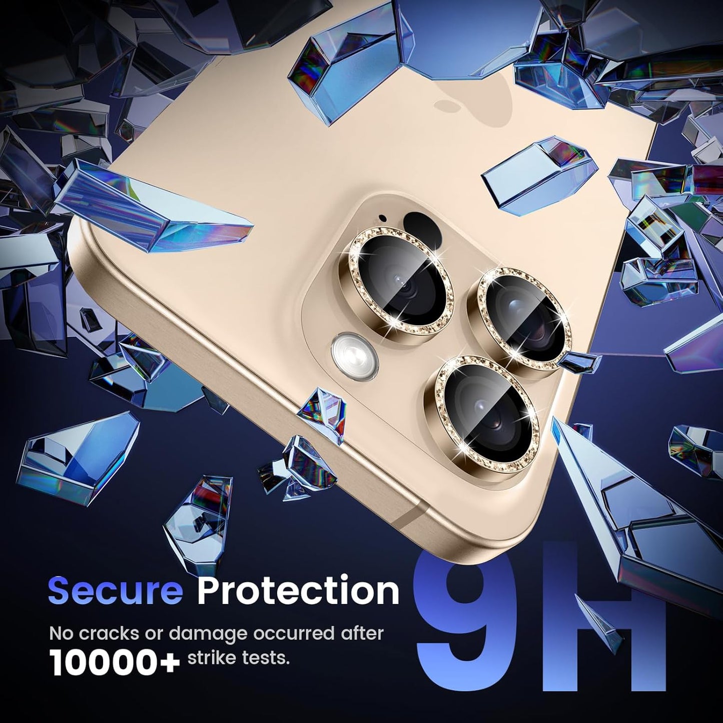 16 Max/16 Pro/14 Max/14 Tensea Camera Lens Protector Compatible for iPhone Pro Pro Pro, Metal Aluminum Alloy Tempered