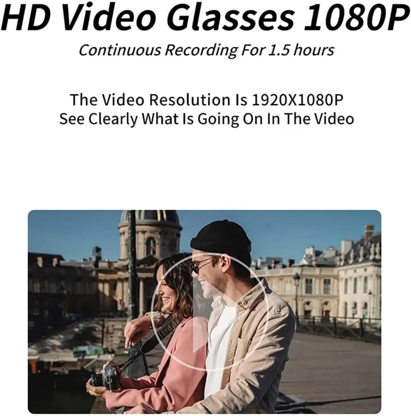 Tangxi 1080P Camera Glasses, HD Video Camera Sunglasses for Men Women, Anti Shake & Wide Angle Lens Action Camera