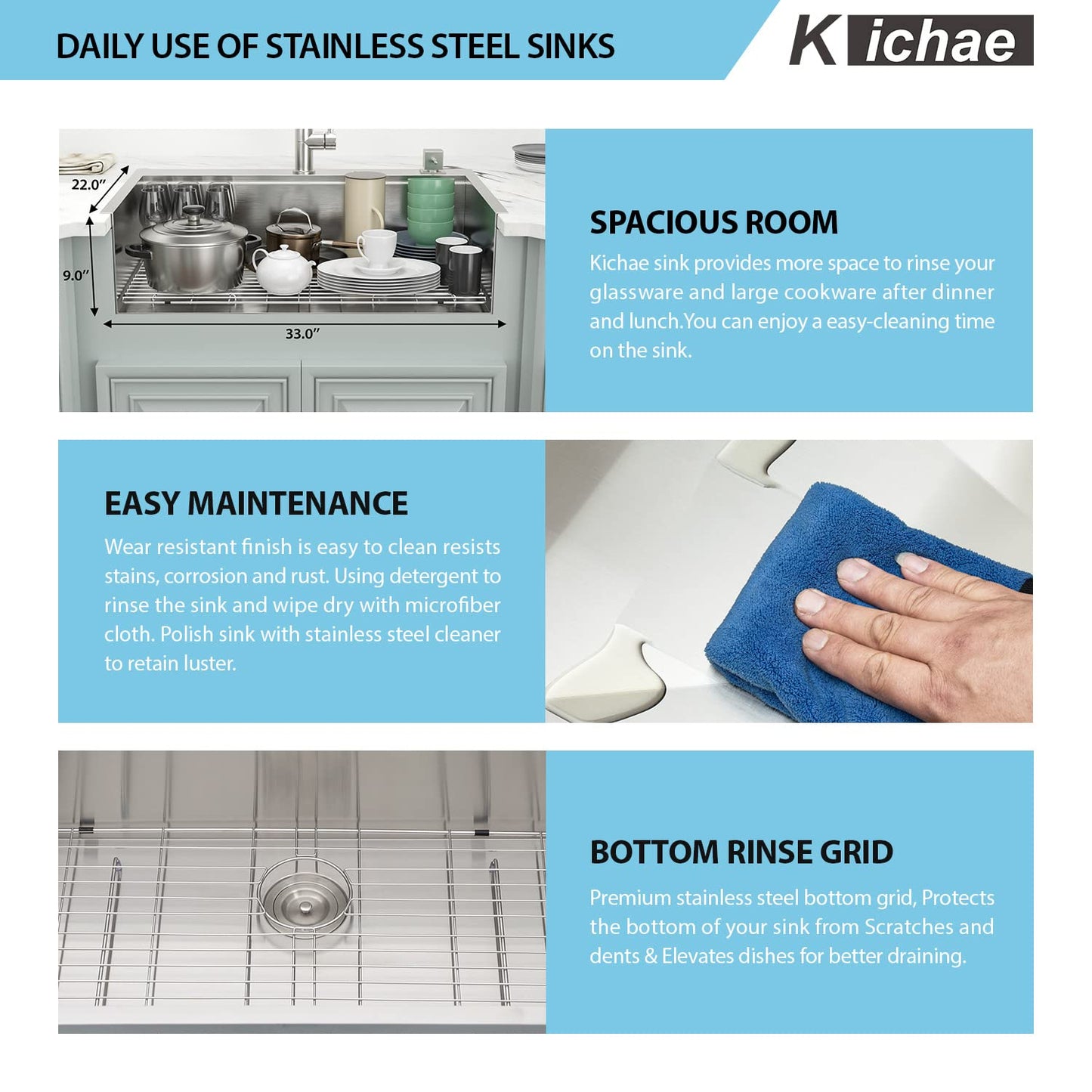 Kichae 33 Kitchen Sink Drop In - 33 x 22 Kitchen Sink Ledge Workstation Topmount Drop-In Single Bowl Stainless Steel 16 Gauge Single Bowl