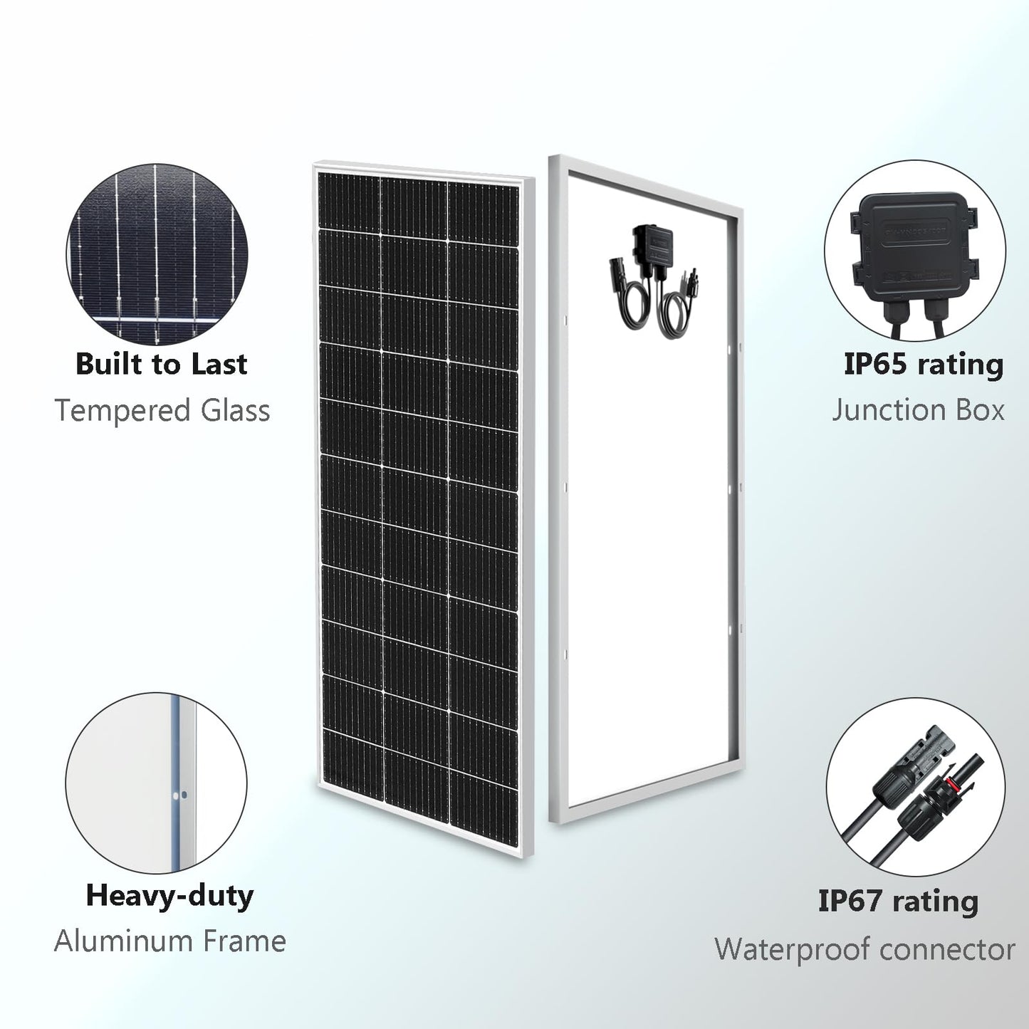WUZECK 200 Watt 12Volt/24Volt Solar Panel Starter Kit 2PCS 105W Monocrystalline Module 20A Charge Controller for RV, Boats, Trailer, Camper,Cabin Off-Grid System(200W Solar kit)