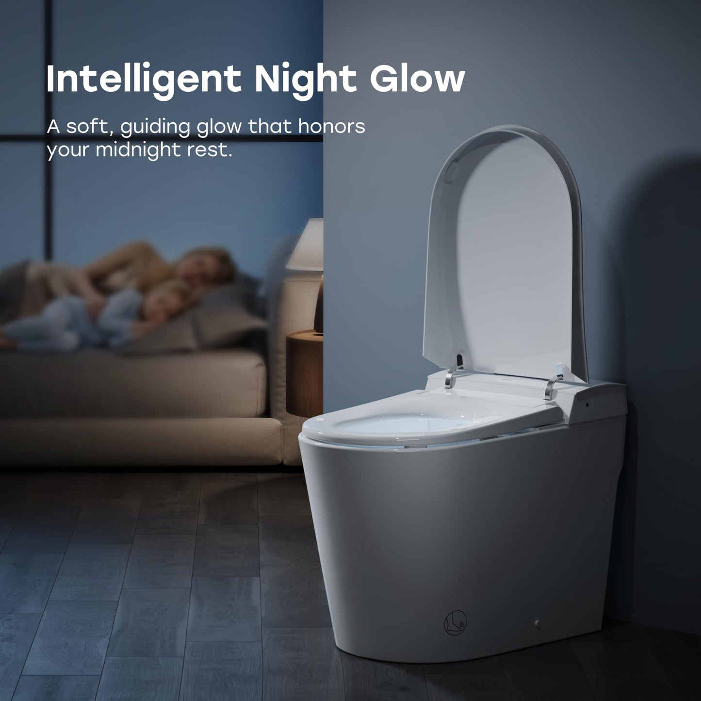 HOROW T39 Luxury Smart Toilet with Bidet, Modern Elongated Toilet for Bathroom Remodel, ADA Bidet Toilet with Anti-Splatter Foam Shield, Smart Display, Heated Seat & Instant Warm Water, Night Light