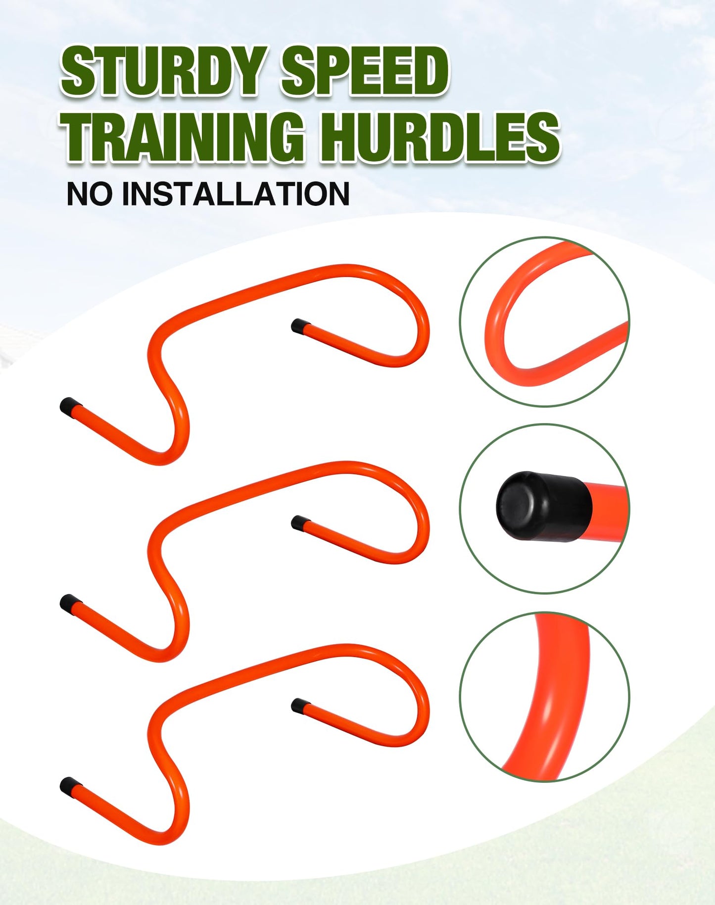 Lineslife 10 Pcs 6" Agility Training Hurdles,Speed Training Hurdles - Includes Agility Hurdles,Soccer Training Equipment for Youth Adults