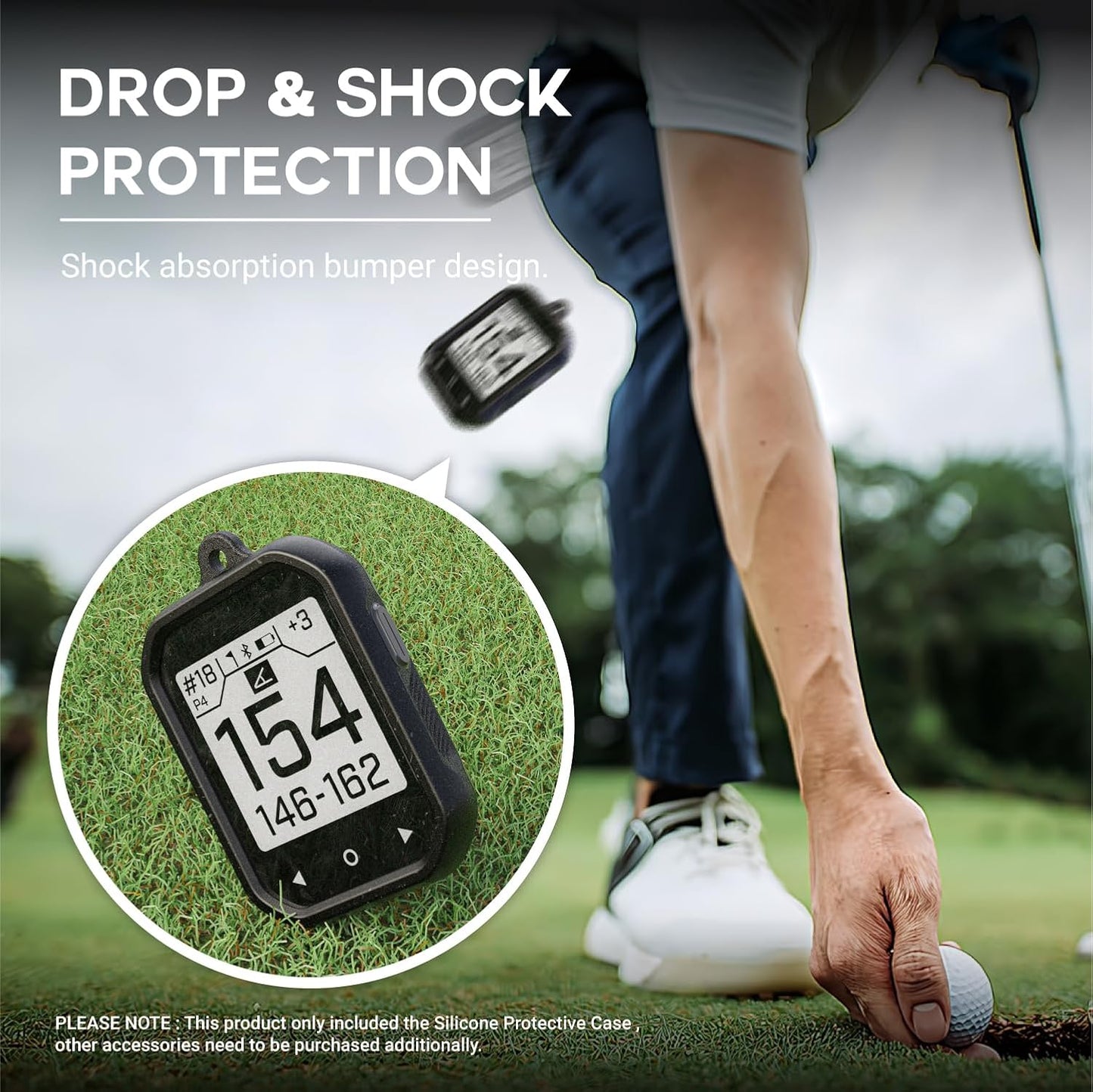 TUSITA 3 Silicone Case Compatible with Bushnell Phantom Handheld Golf GPS - Black