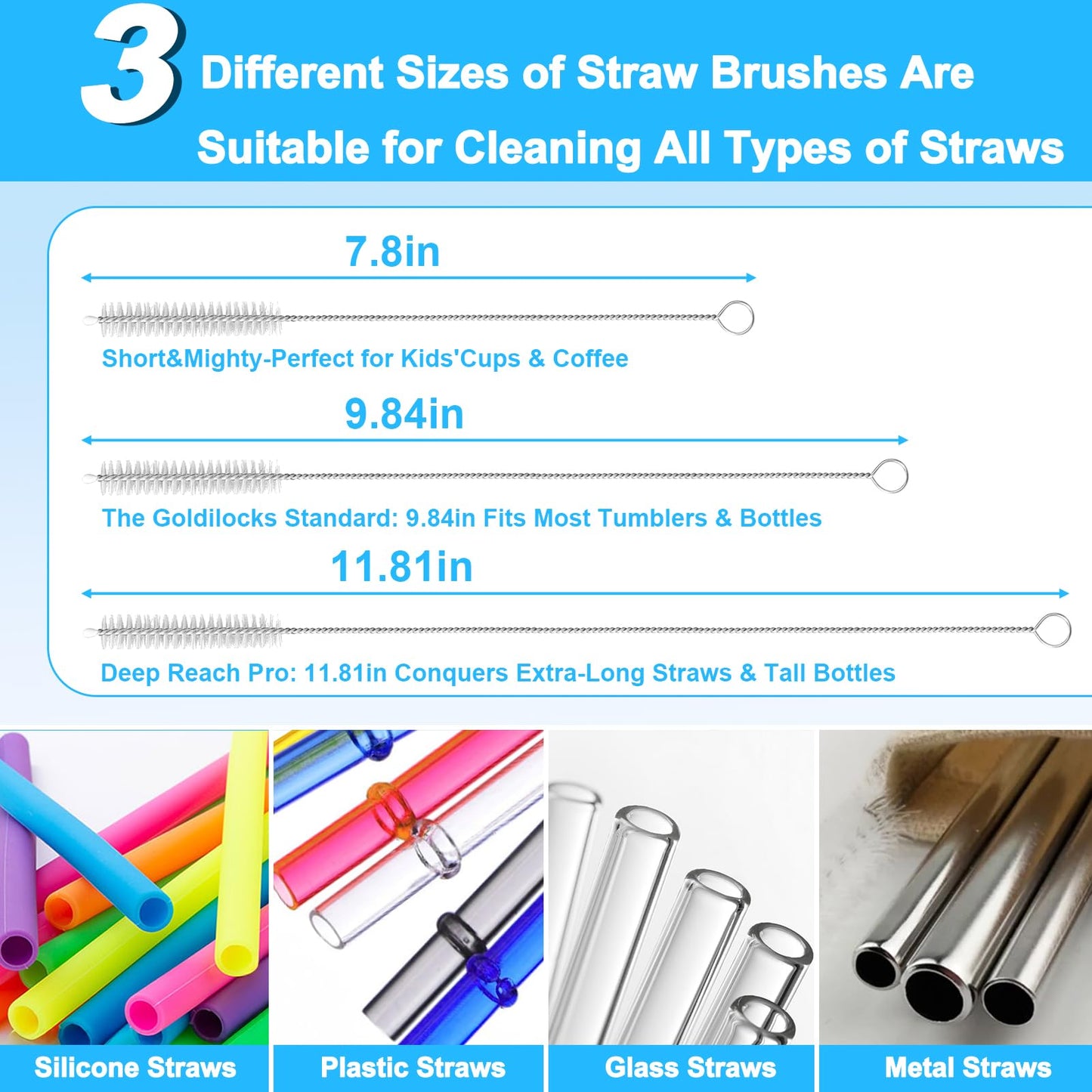 XANGNIER 5 in 1 Bottle Cleaning Brush Set,Multifunctional Water Bottle Brush and Straw Cleaner Brush,Cleaning Tool Kit for Owala/Stanley/Yeti/Simple Modern Tumbler Cup Accessories,Kitchen Gadgets