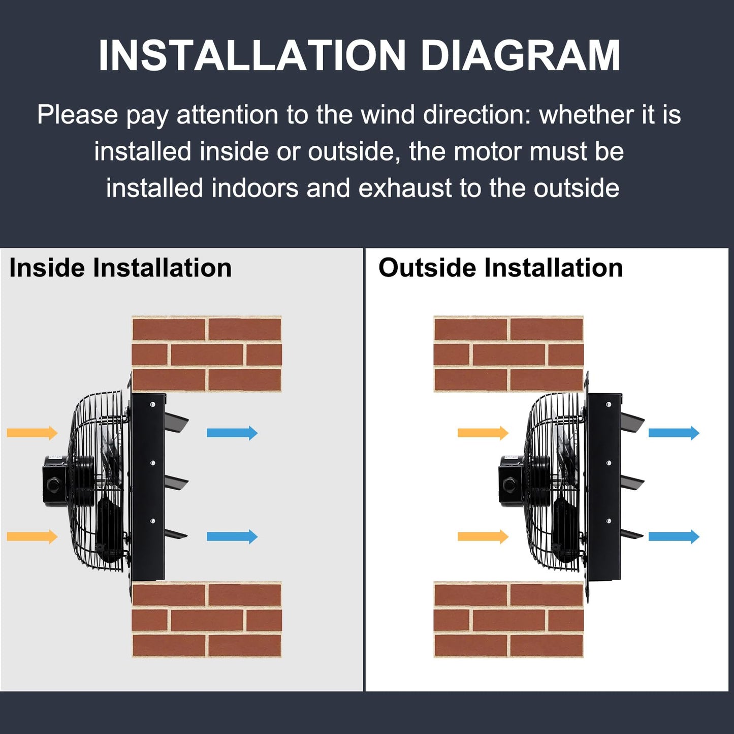 Criditpid 7 Inch Shutter Exhaust Fan with Speed Controller Switch, 576 CFM High Speed Vent Fans, 1700 RPM Wall Mounted Kitchen Exhaust Fans, Vent Fan for Attic, Gable, Shed, Garage Ventilation, Black.