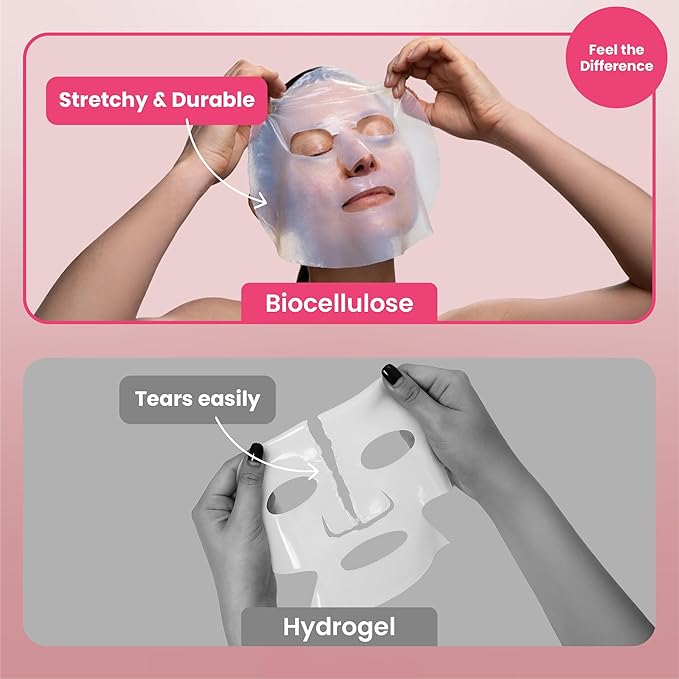 Body Restore Natural Collagen Face Mask 5 Pack ??Korean Skin Care Mask with Fermented Coconut Water, Christmas Stocking Stuffers, White Elephant, Birthday Gifts for Women & Men, Dry Skin - Anti-Aging