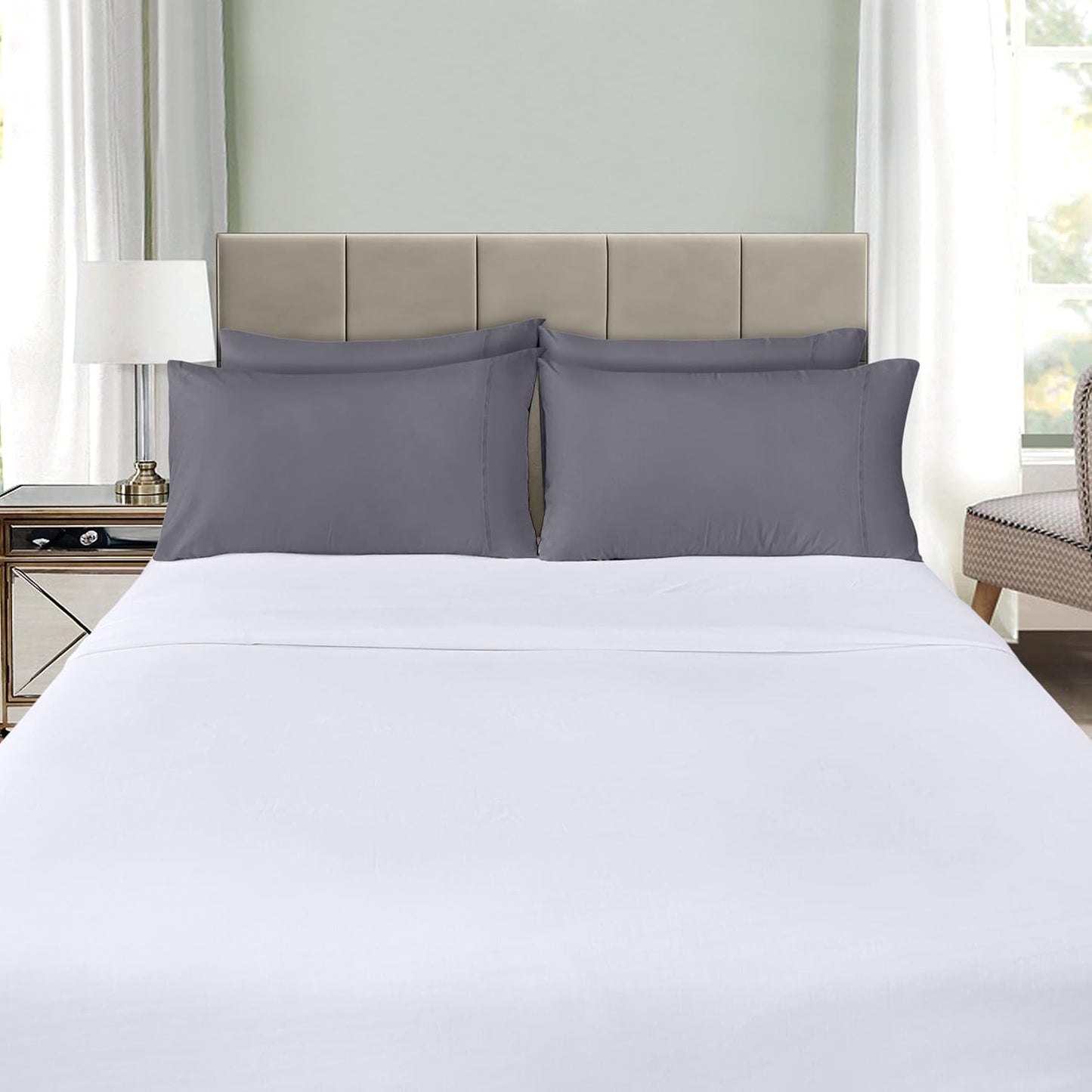 Utopia Bedding King Pillow Cases - 12 Pack - Soft Brushed Microfiber - Fade Resistant 20 X 40 Inches (Grey)