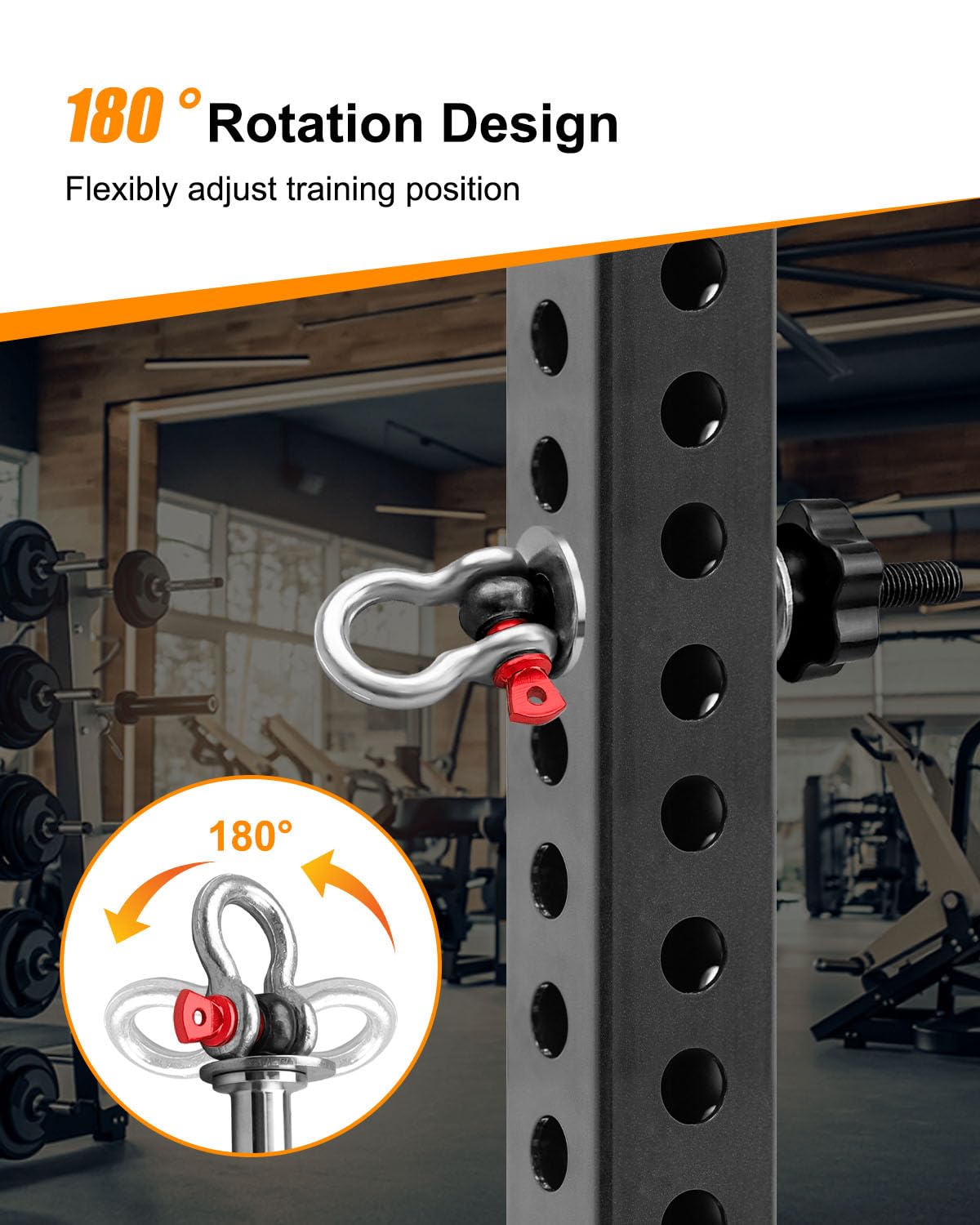 Upgrade Power Rack Attachments with Convex stainless steel gaskets, Versatile O-Ring Attachment Fit for 1-3 inch Squat Frames and Strength Frames, Heavy Duty Band Pegs for Resistance Band, 2 Pcs