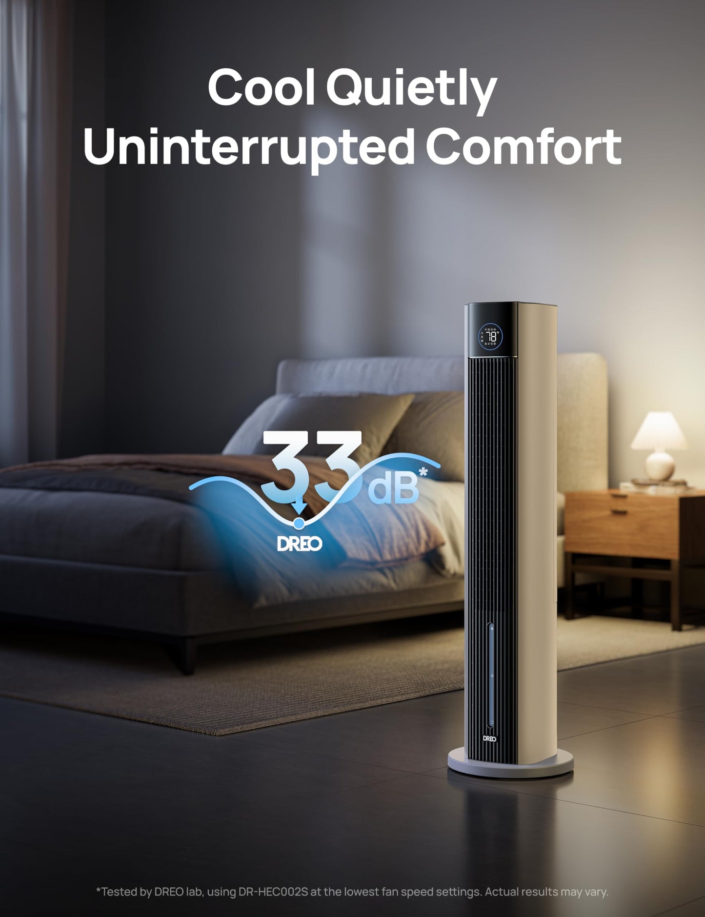 DREO Evaporative Air Swamp Cooler, 43" Cooling Fans that Blow Cold Air 2026 Upgraded, 80° Oscillating Floor Fan for Bedroom, Easy Cleaning, APP Control, Ice Packs, 4 Speeds & 4 Modes, 12H Timer, White