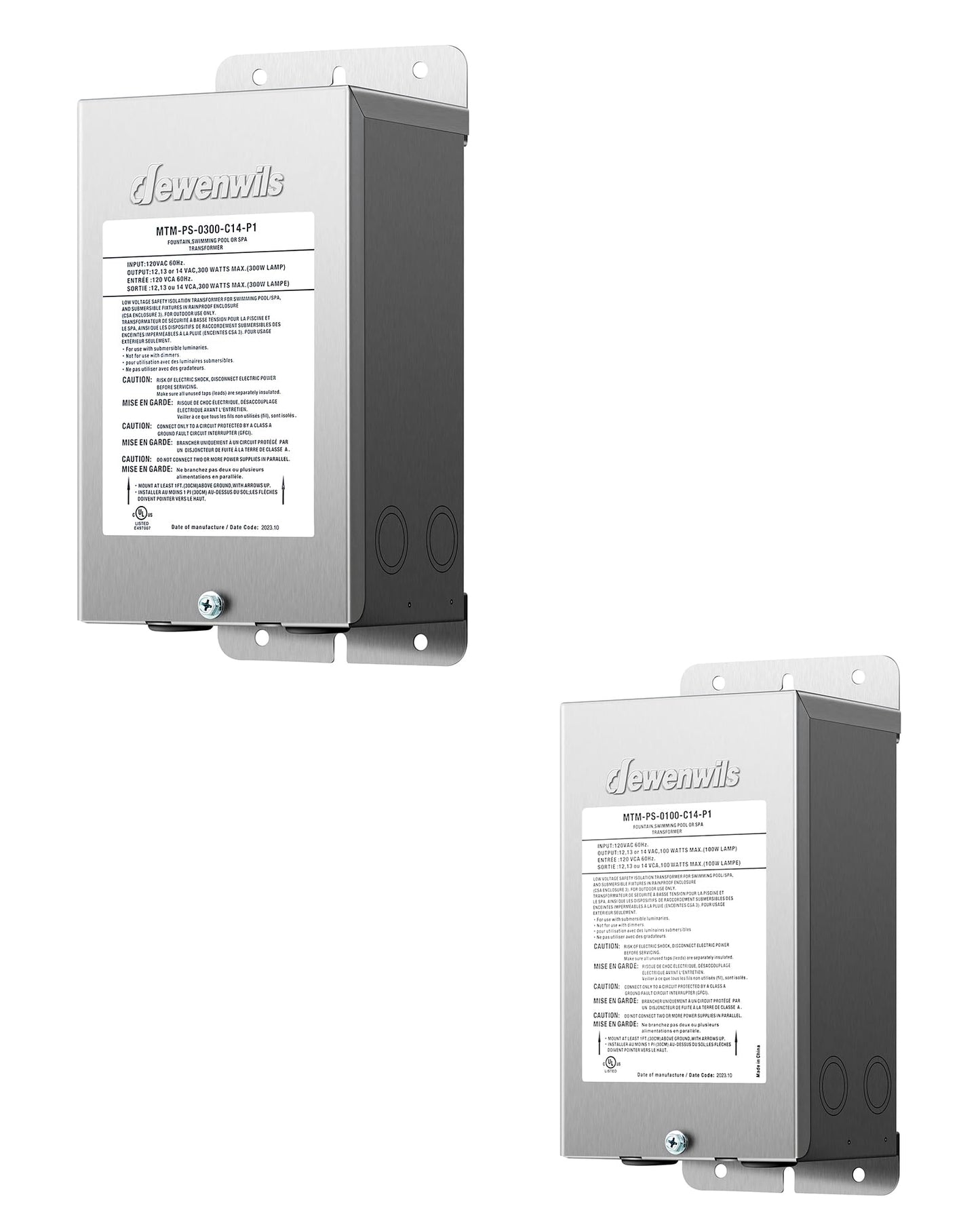 DEWENWILS Low Voltage Pool Light Transformer, 120V AC to 12V/13V/14V AC, Multi-tap Safety Transformer