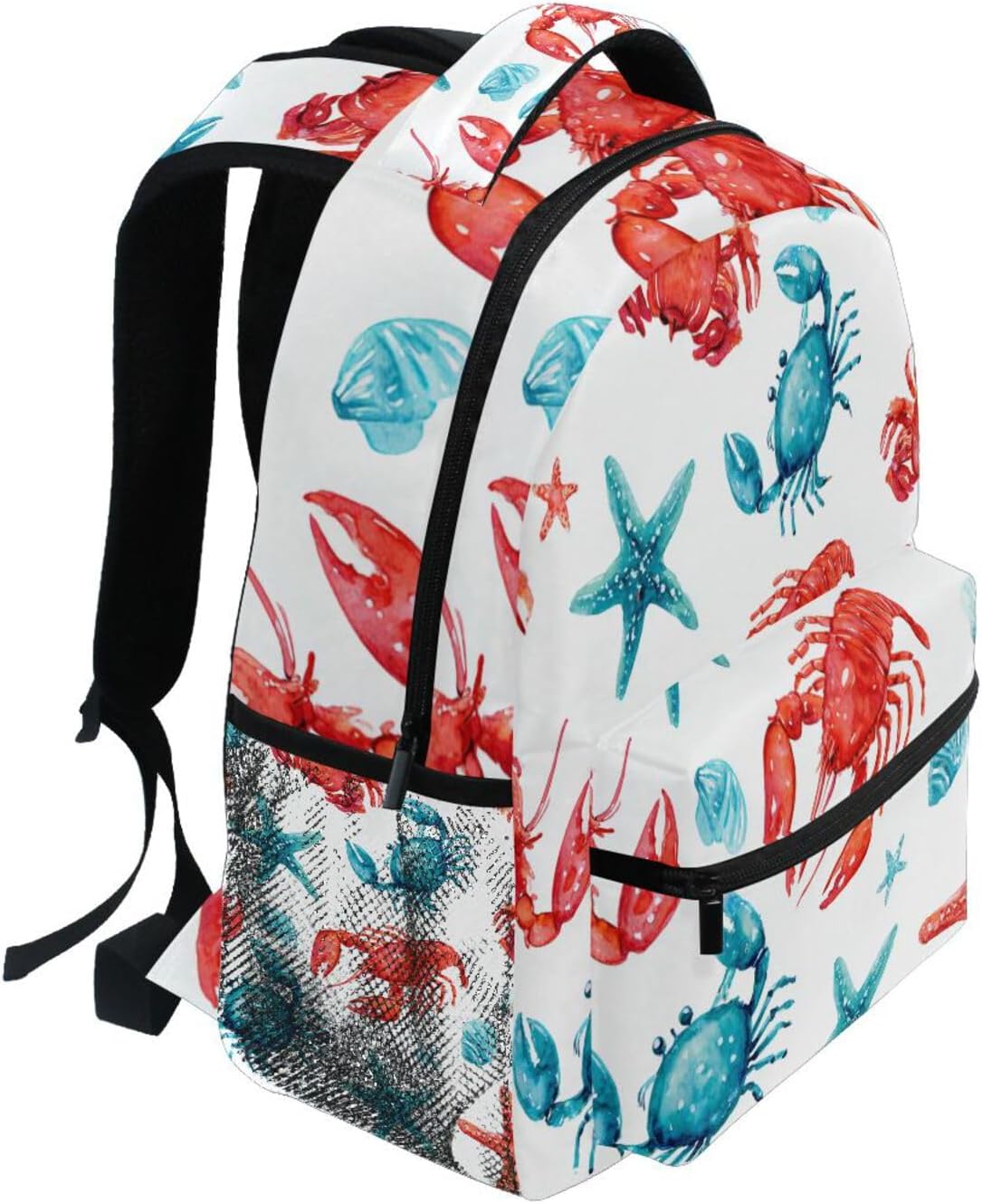 Krafig Backpacks Backpack Daypack Watercolor Cute Lobsters Crabs Boys Girls Kids School Bookbag, School Bag Travel