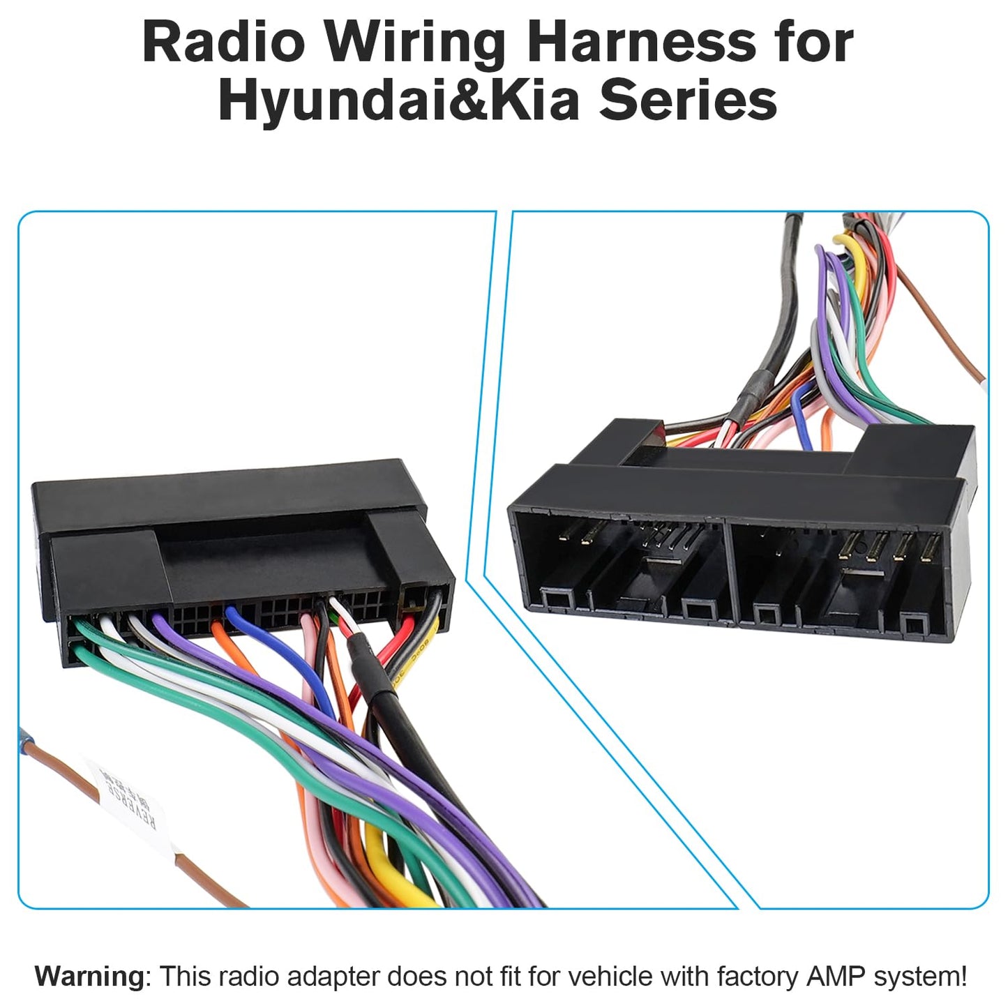K2 42Pin 16Pin Car Radio Stereo Wiring Harness Kit Compatible with Hyundai Accent Elantra Sonata Tucson Kia Optima Rio