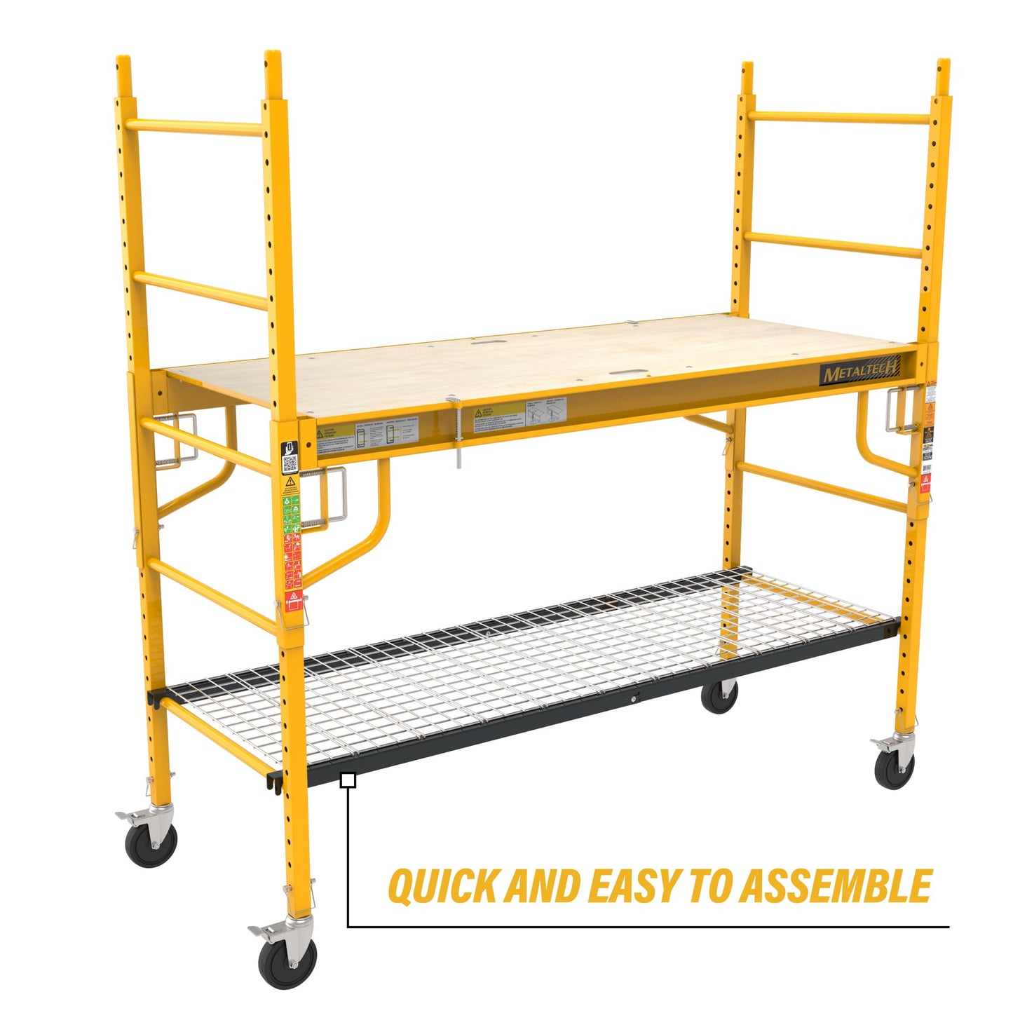 Metaltech Storage Shelf for Interior Scaffolding, Heavy Duty 200 lb Capacity, Metal Shelves for Storage, Shelf Organizers, Scaffolding Accessories, Storage Racks and Shelving