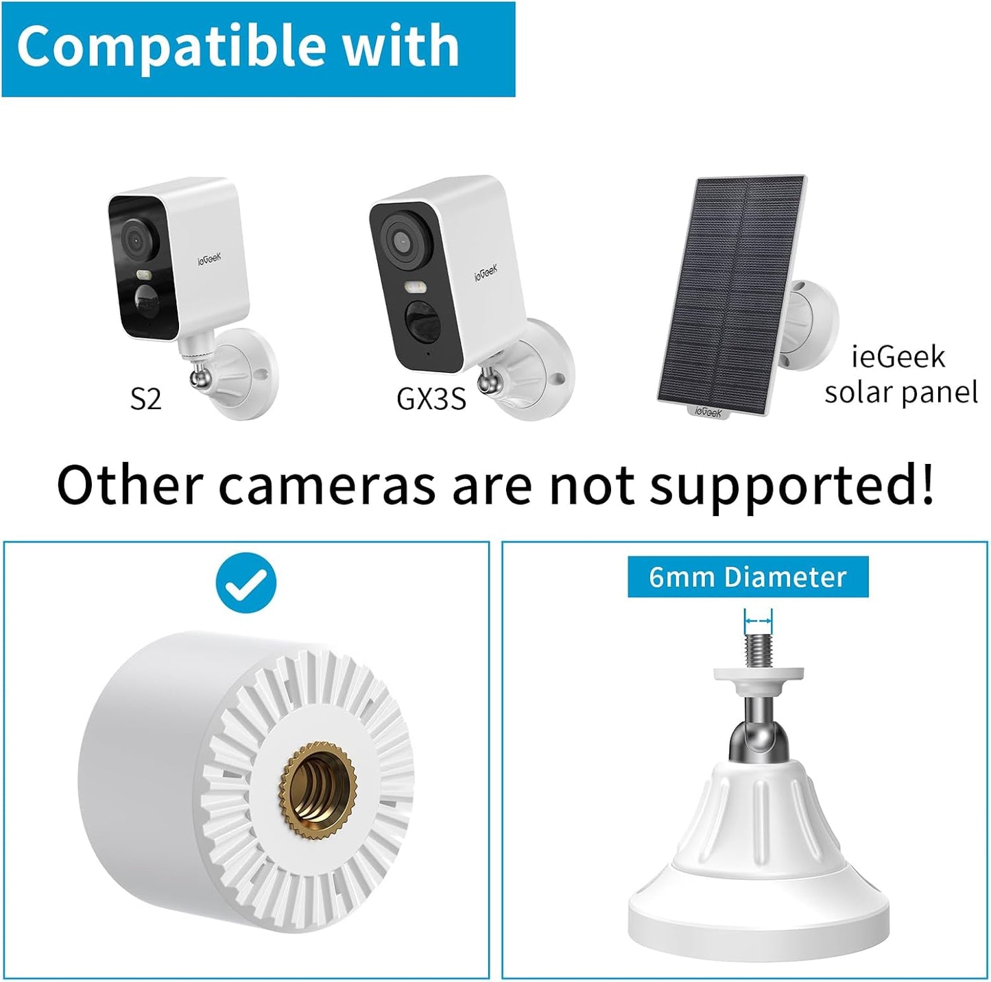 360 90 S2 GX3S ieGeek Security Camera Magnetic Mount, Swivel Wall Mount with Tilt Adjustment, Compatible with ieGeek