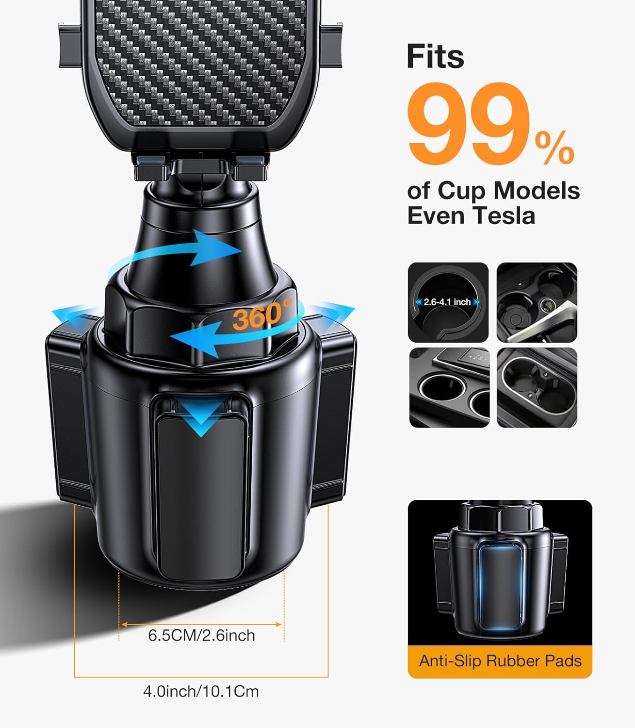 Coolpow Cup Holder Phone Holder for Car Phone Holder Cup Holder Phone MountUltra Stable & Never ShakePhone Holders