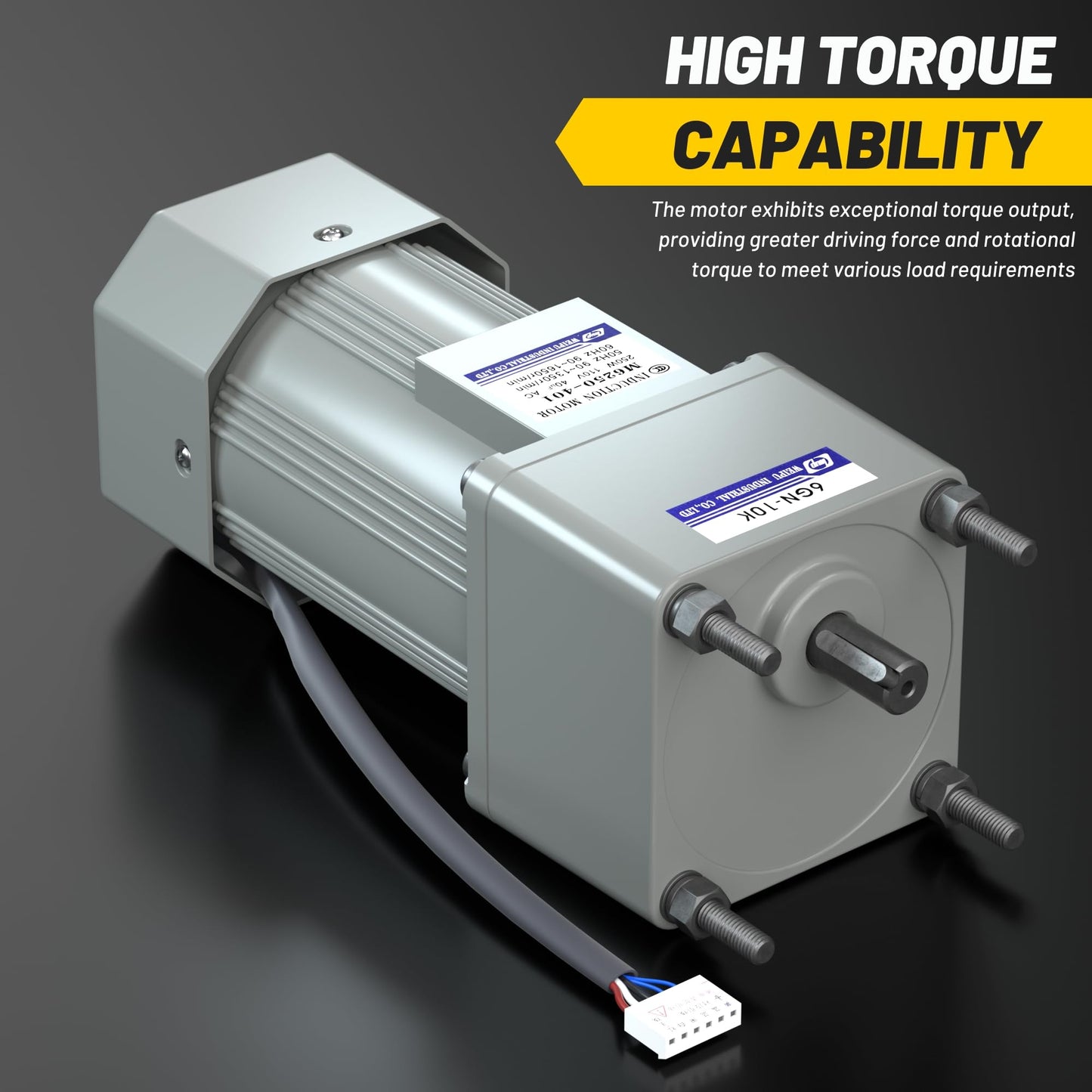 High Torque AC Motor + Speed Controller + Gear Box, 250W Single Phase Electric Motor with Gearbox, Variable Speed Motor, Reversible Gear Motor with Control Box, 110V Geared Motor