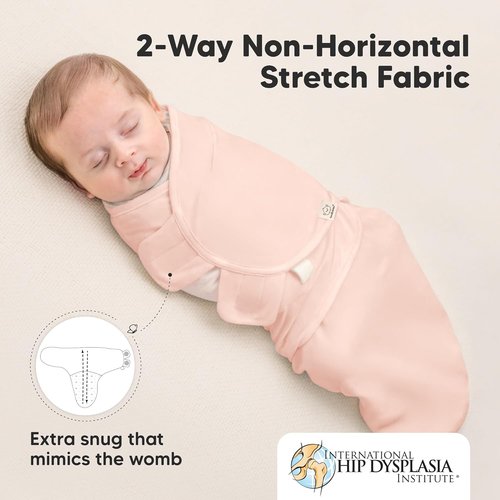 3-Pack Organic Baby Swaddle Sleep Sacks - Soft & Snug Swaddles for Newborns 0-3 Months | Angelic Color