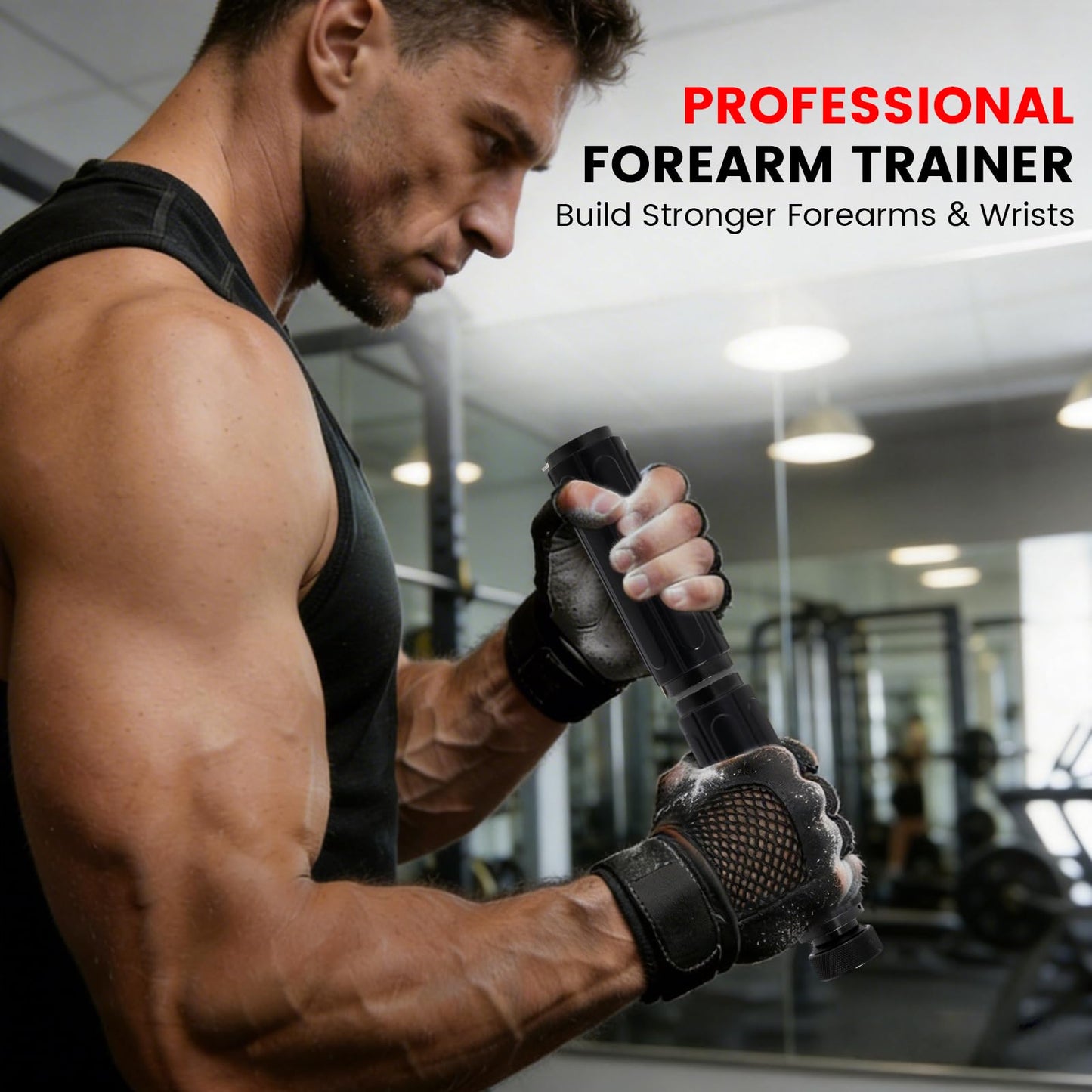 LIZAAL Forearm Strengthener, Adjustable All-Metal Grip Strength Trainer, Wrist Roller & Forearm Exerciser with Silicone Grip, Portable Forearm Strength Trainer for Hand, Wrist & Forearm Workout