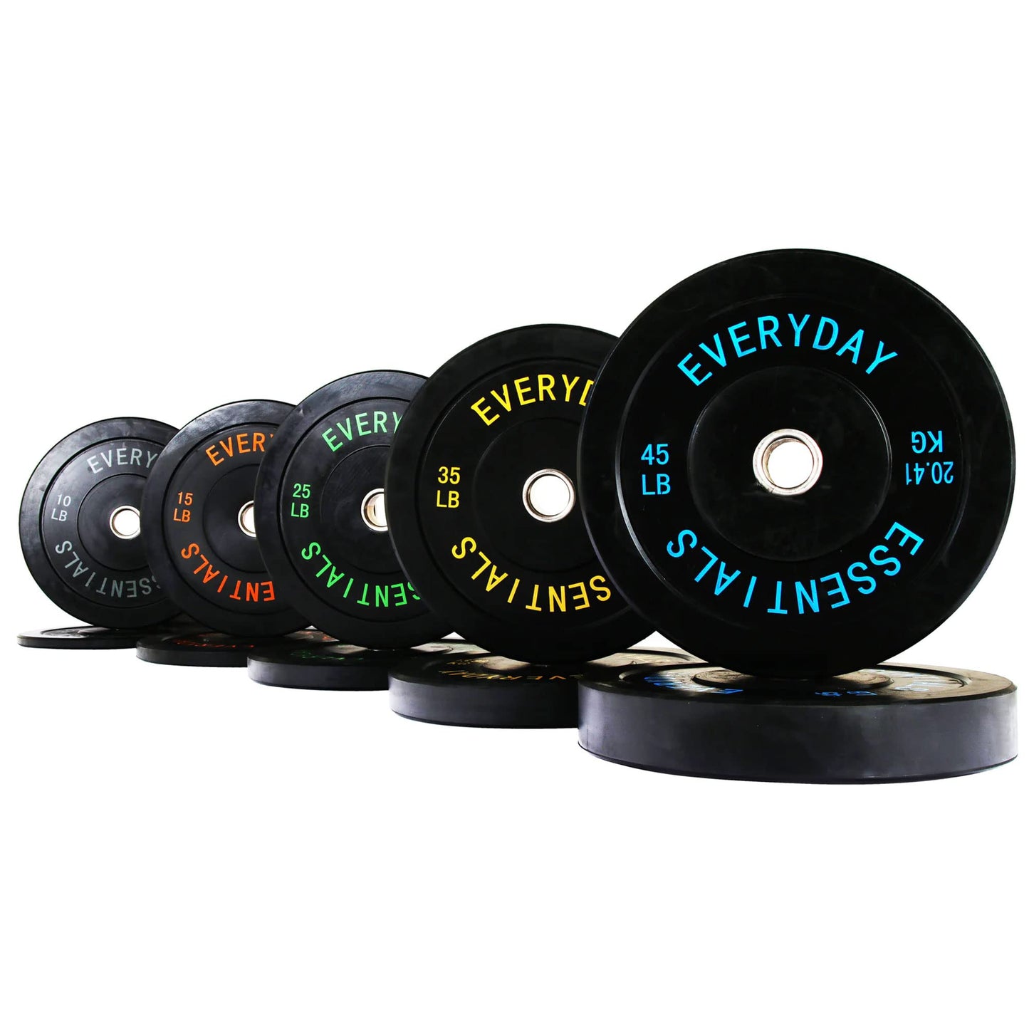 BalanceFrom Olympic Rubber Bumper Weight Plate Set with Steel Hub Inserts – 2-Inch Hole Plates for Strength Training, Powerlifting, and Weightlifting at Home, Garage, or Commercial Gym