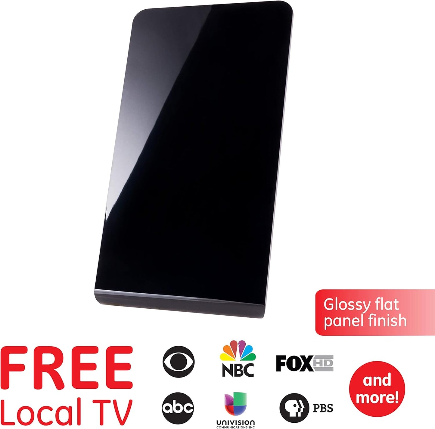 GE 4K 1080P 5ft 33681 Flat Panel Indoor HD Digital TV Antenna, Long Ran Smart TV Antenna, Supports HD Smart TV VHF UHF
