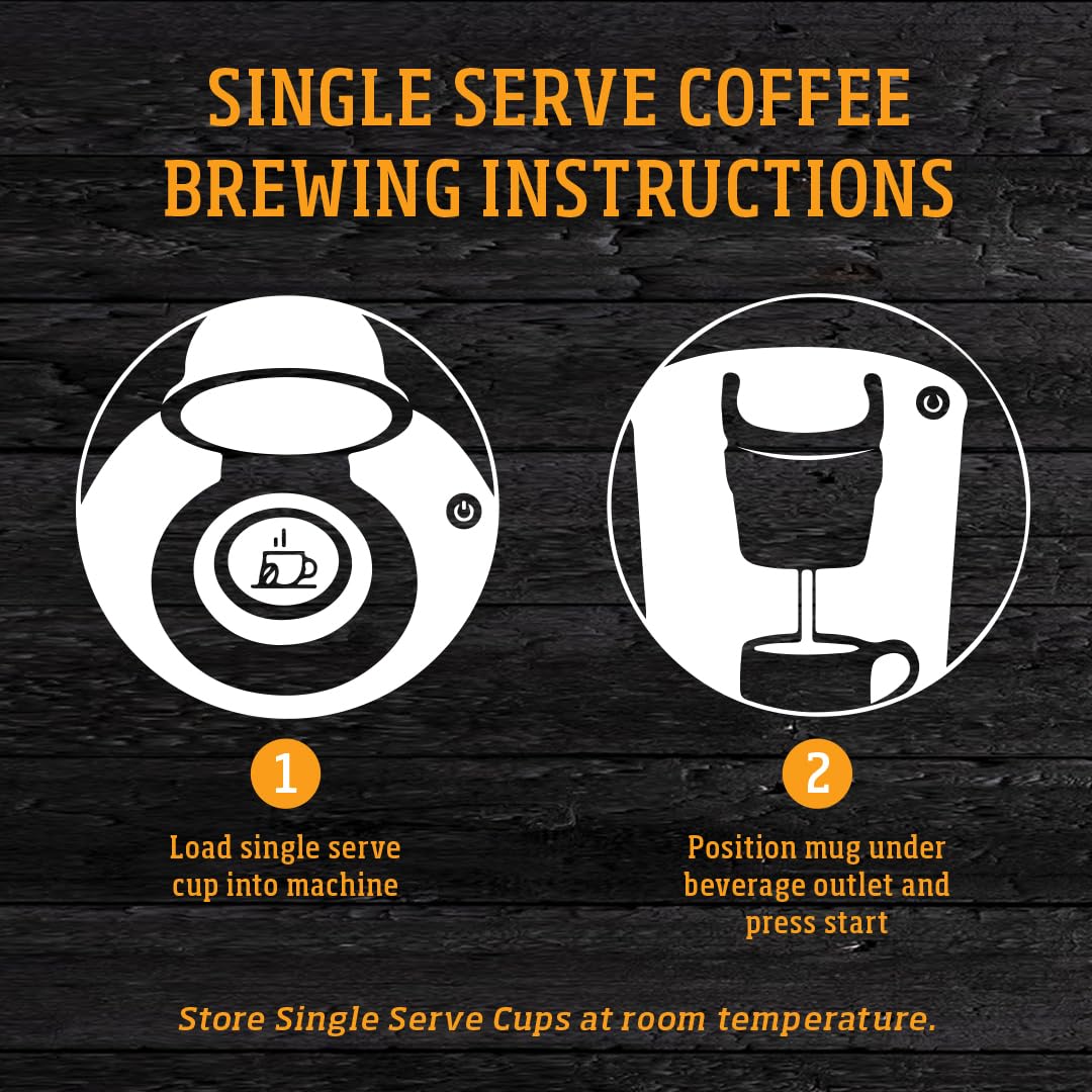 Yellowstone Maple Bourbon Medium Roast Coffee, Single Serve Recyclable Pods/Cups, 100% Arabica Beans, 72 Count