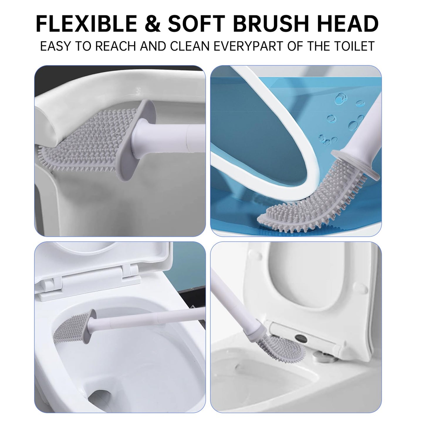 RV Toilet Bowl Brush, Toilet Brush Silicone Won't Damage Toilets, Wall Mounted Toilet Brush-Anti-Roll, Anti-Drip Design, Suitable for RV Travel Trailers and Campers, Made by RVers for RVers