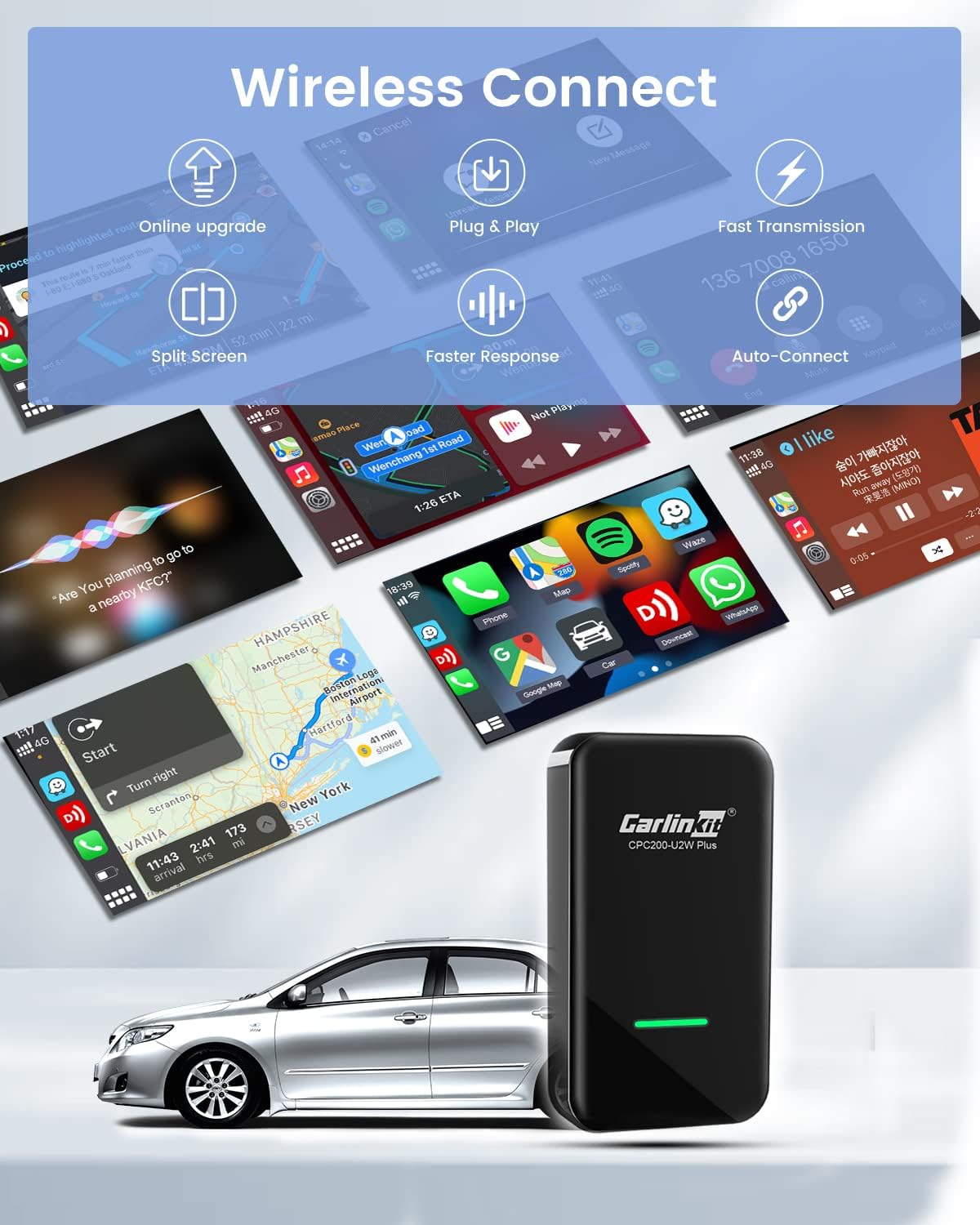 Carlinkit 3.0 2015 2026), Wireless CarPlay Adapter USB for Factory Wired CarPlay Cars (Model Year: to Wireless CarPlay