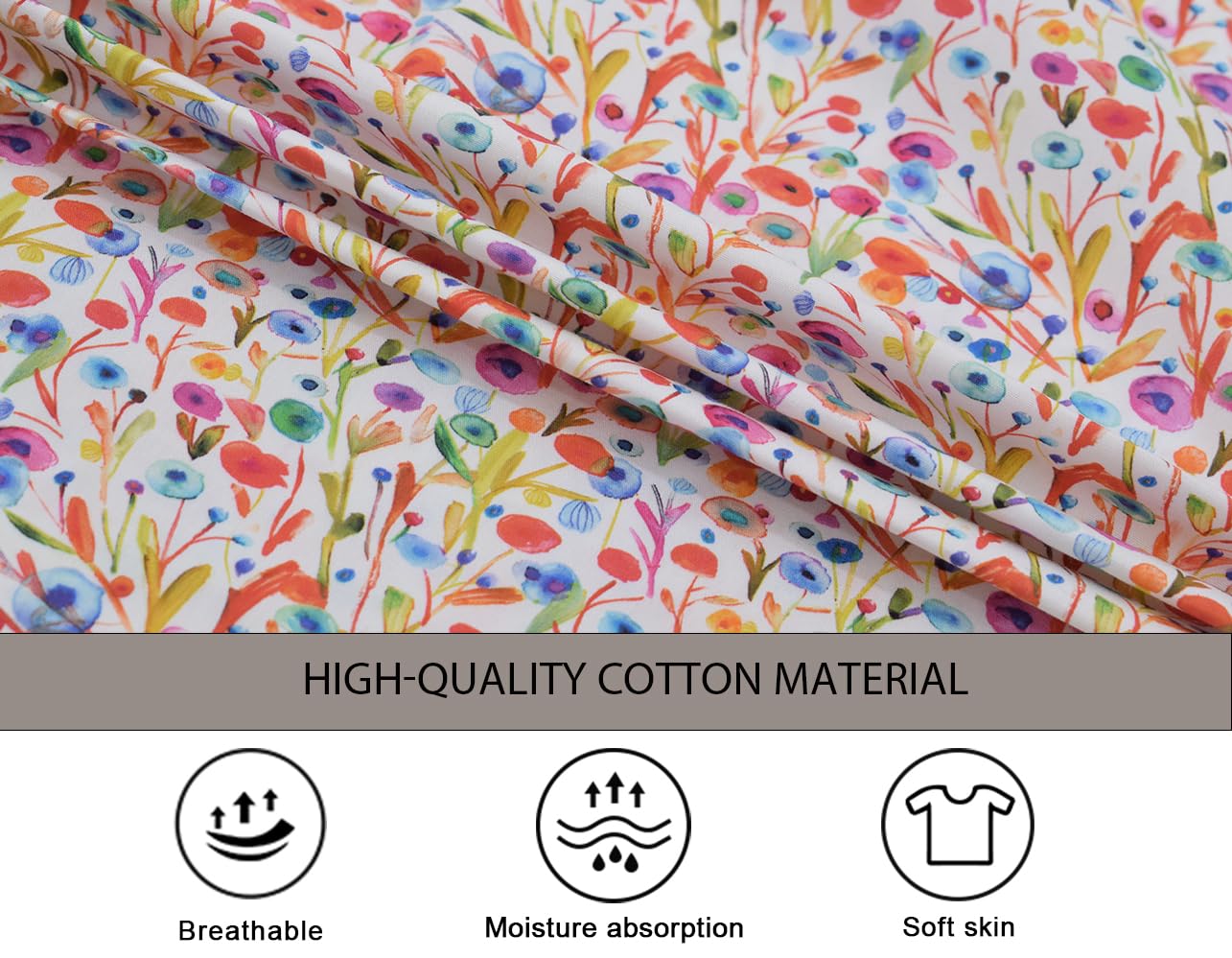 Nanxson Women Cobbler Apron Smock Cotton Printed Apron with 2 Patch Pockets and Side Ties for Work Chef Kitchen Housework