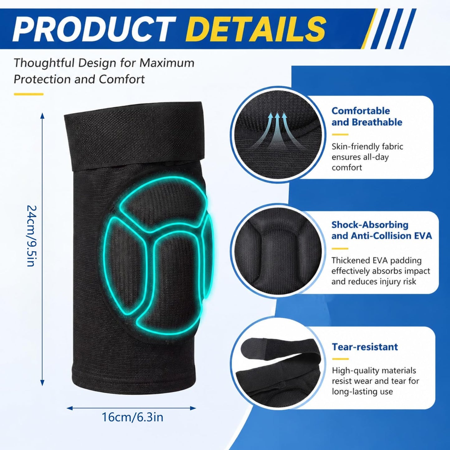VercanMonth 1 Pairs Muay Thai Elbow Pads and Knee Pads for Muay Thai Kick Boxing Wrestling Basketball Adjustable Protector Avoid Abrasions Bruises Sprains During Training Ensure Safety for Man(XL)