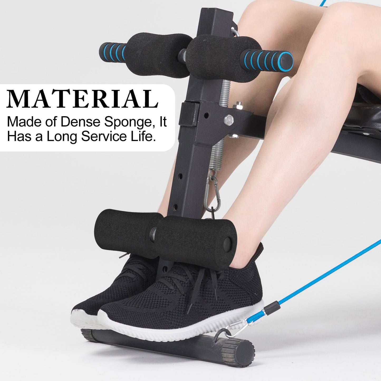 Foam Foot Pads Rollers,Gym Replacement Parts for Leg Pads Set- 4 Pcs Extension Weight Bench,Replacement Set of Rollers with Leg Extension for Weight Training Bench