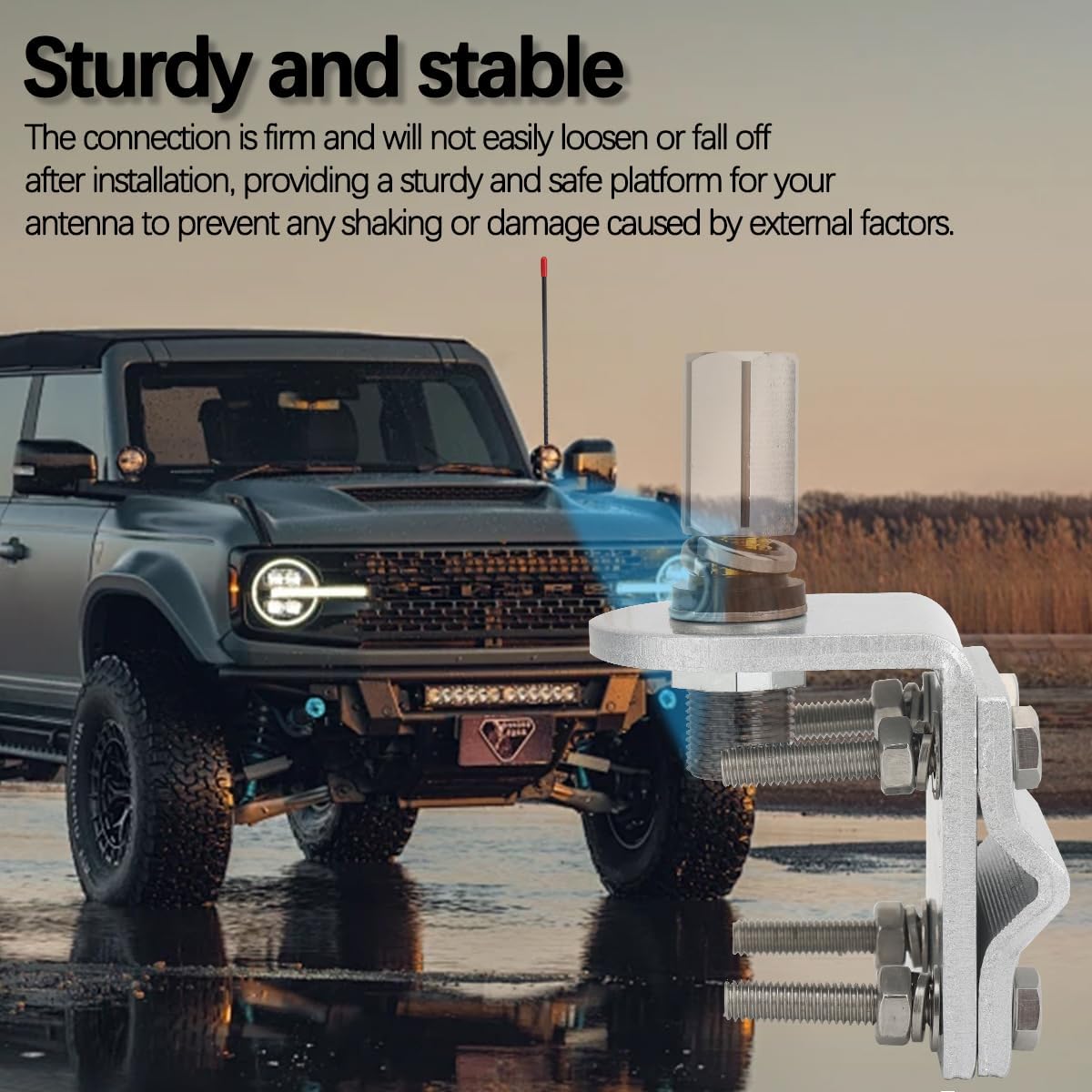 Arridioter SO239 PL-259 3/8-24 CB Radio Antenna Mounting Bracket CB Mounting Bracket Heavy Duty Stud Mount Adaptor