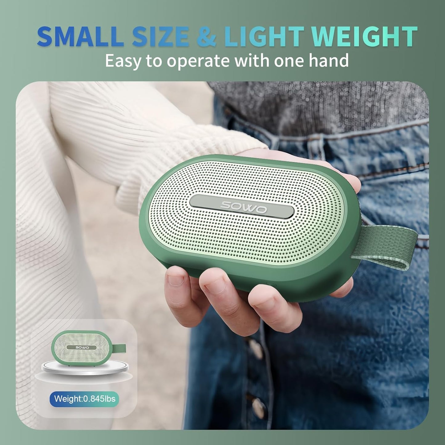SOWO IP67 24 Wireless Portable Small Speaker, Ultra Magnetic Bluetooth Speaker for Golf Cart, Coverless Waterproof, H