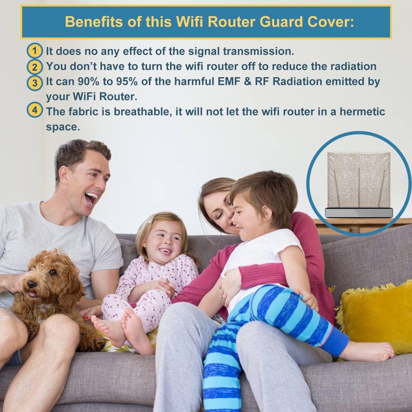 QRFDTSOQY 13.8IN 15.7IN WiFi Router Cover, Two Sides Opening WiFi Guard EM-F Versatile Shielding Protection Router