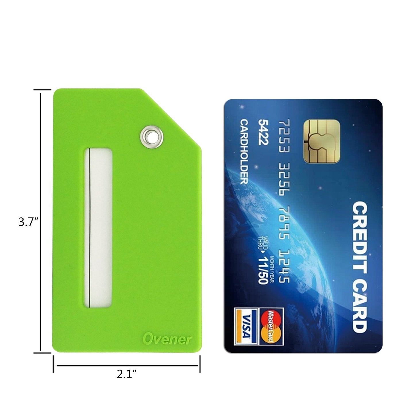 Silicone Luggage Tag with Name ID Card and Digit Number Showed 1-5 Green