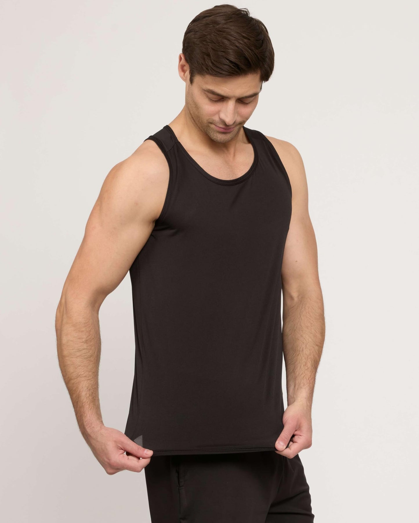 Real Essentials 5 Pack: Men's Dry-Fit Muscle Tank Top Sleeveless Shirts Workout Tees Athletic Gym (Big & Tall Available)- Set 3, L