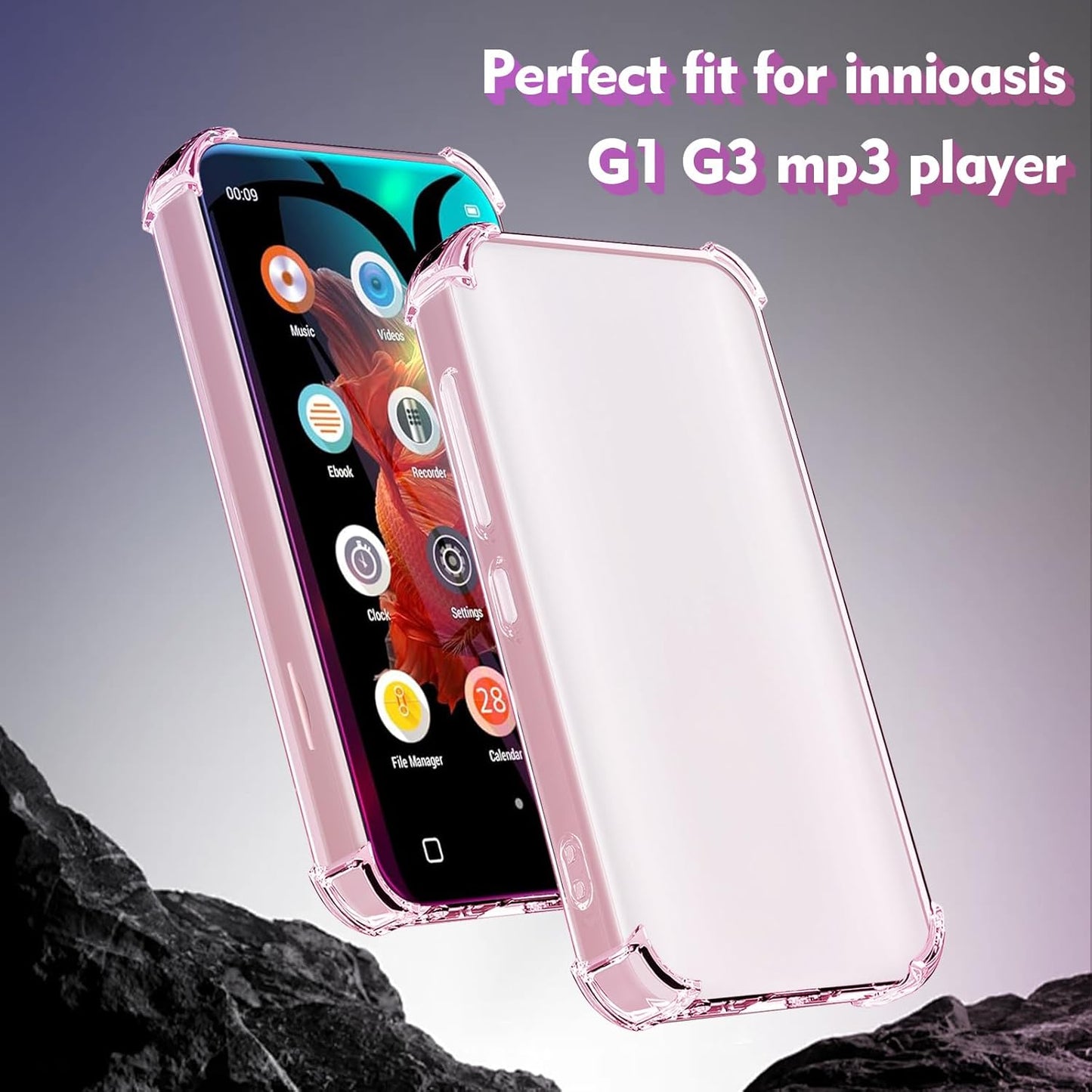Aippdo G1 G3 Mp3 Mp3 4.0 inch Case for innioasis Player,TPU Clear Cover for Player Anti-Scratch Shock Absorption Case
