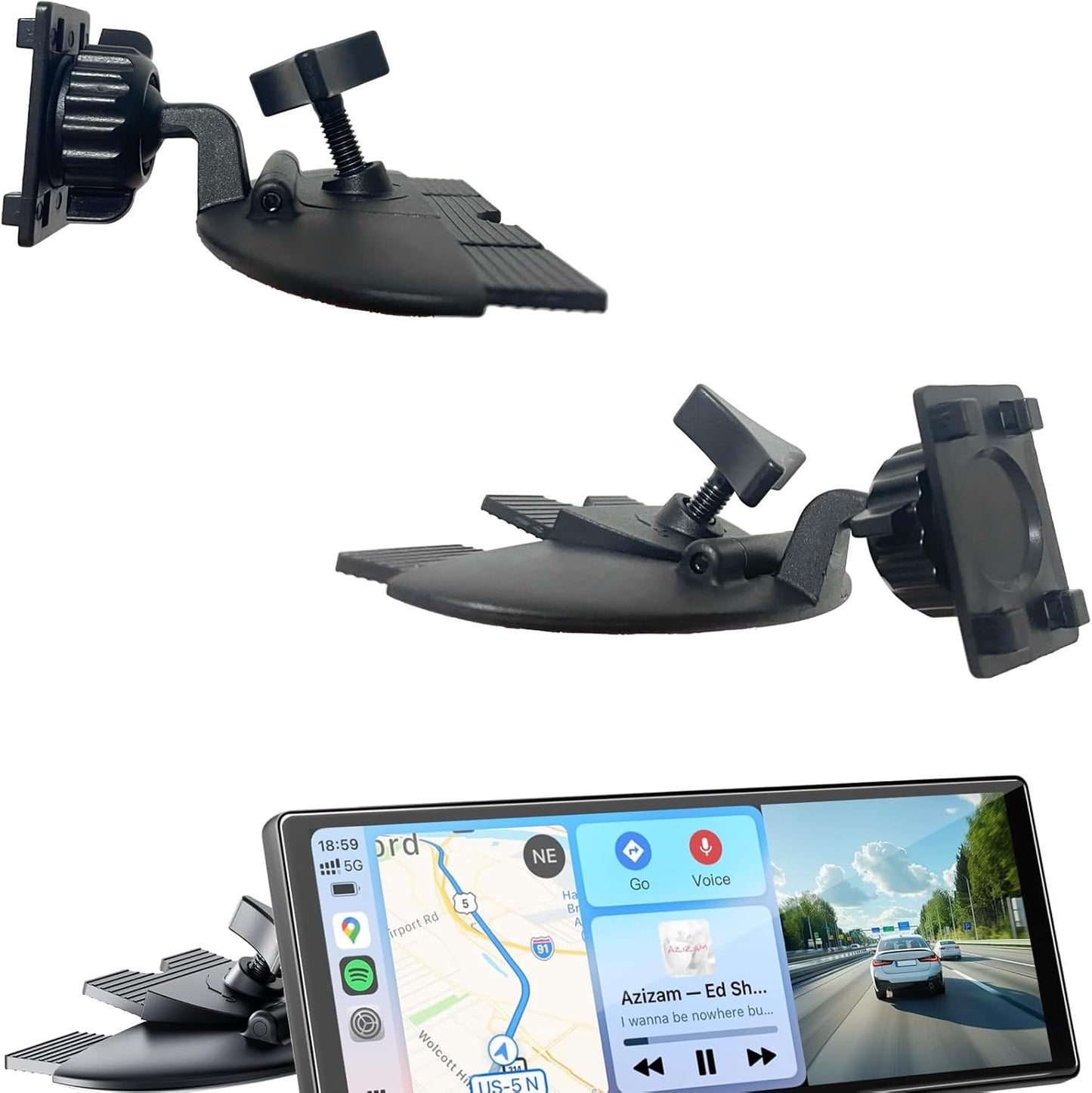 ARMOLABX 360 7-11 CD Slot Mount for CarPlay Screen, [Heavy-Duty] Rotation CD Mount for CarPlay Screen Compatible