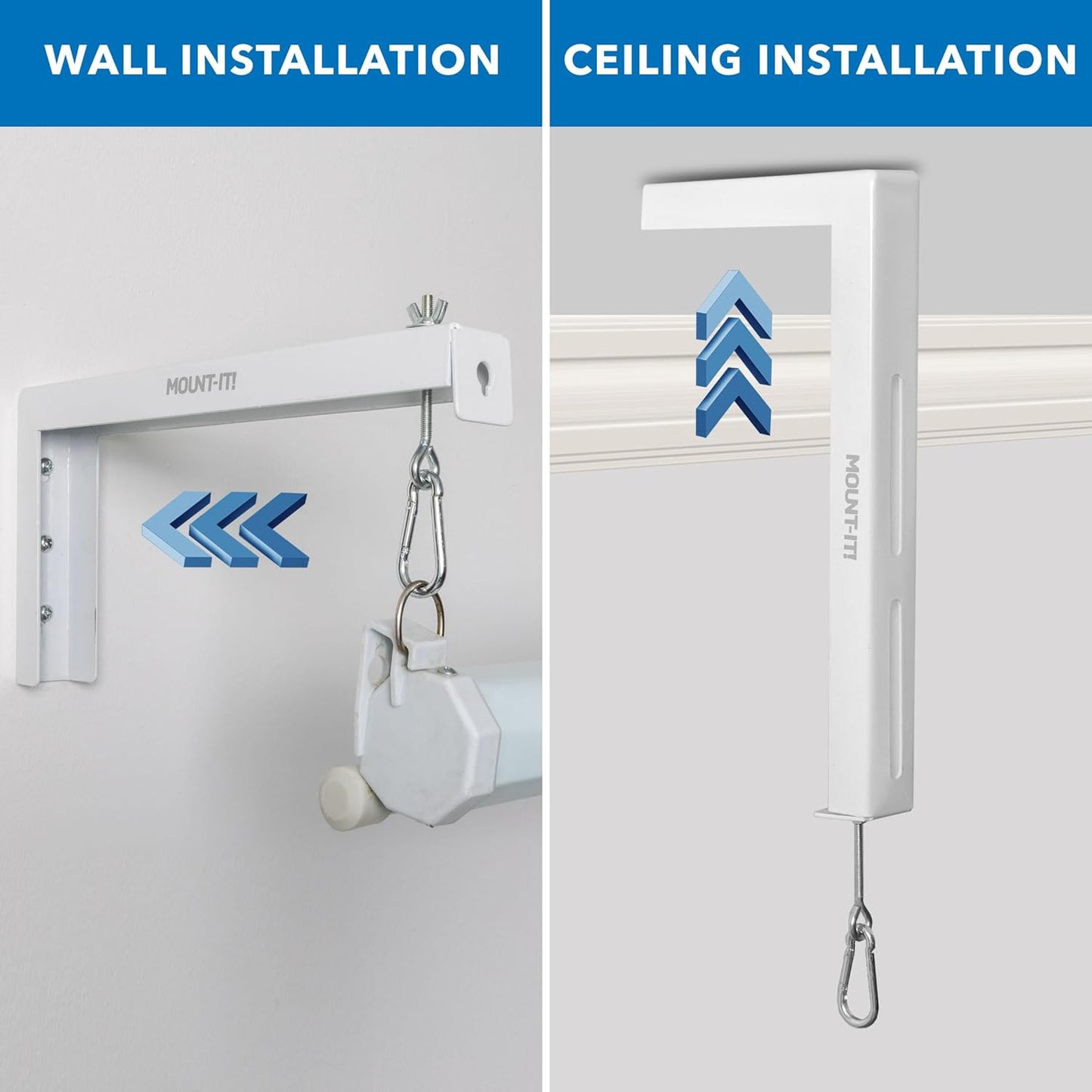 12 inch 1 66 Lb Mount-It! Projector Screen Wall Mount L-Brackets - Extra Large Wall and Ceiling Hanging Mount for Home