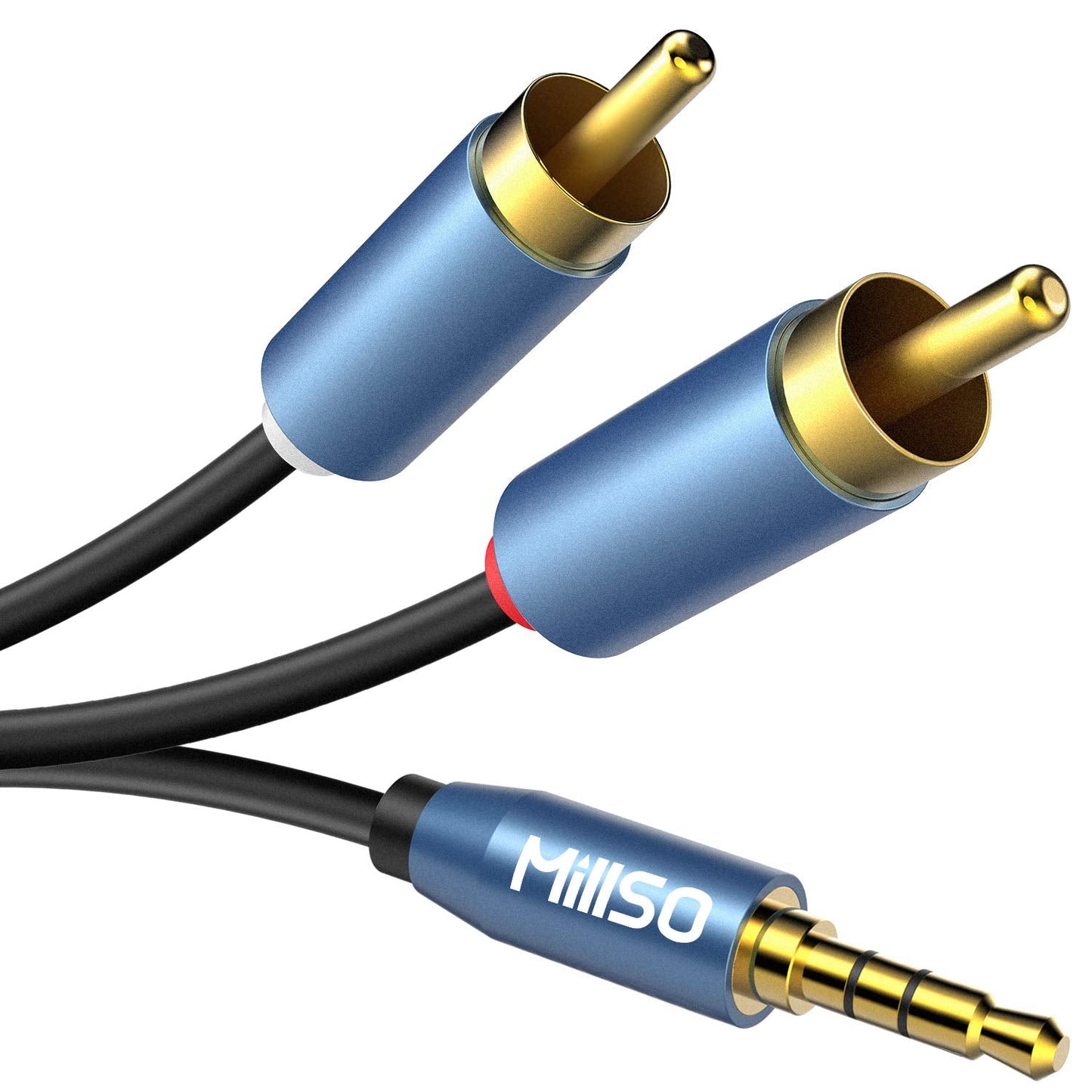 3.5mm 33 10 3.5mm 1/8 MP3 MillSO to RCA FT / M, RCA to AUX Cable to RCA Male Premium Stereo Audio Cable for Connecting