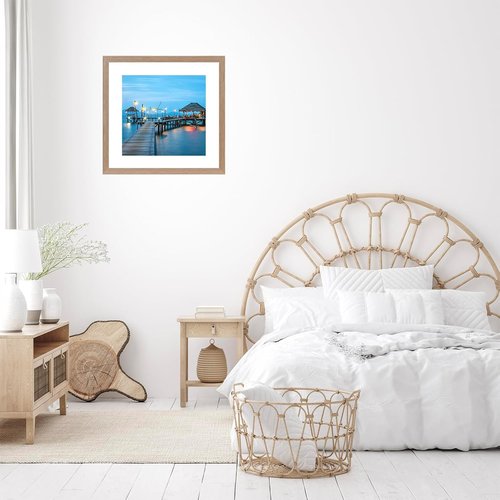 JCJMY 20x20 Picture Frame - Rustic Brown with 16x16 Mat | Shatter Resistant Plexiglass Display