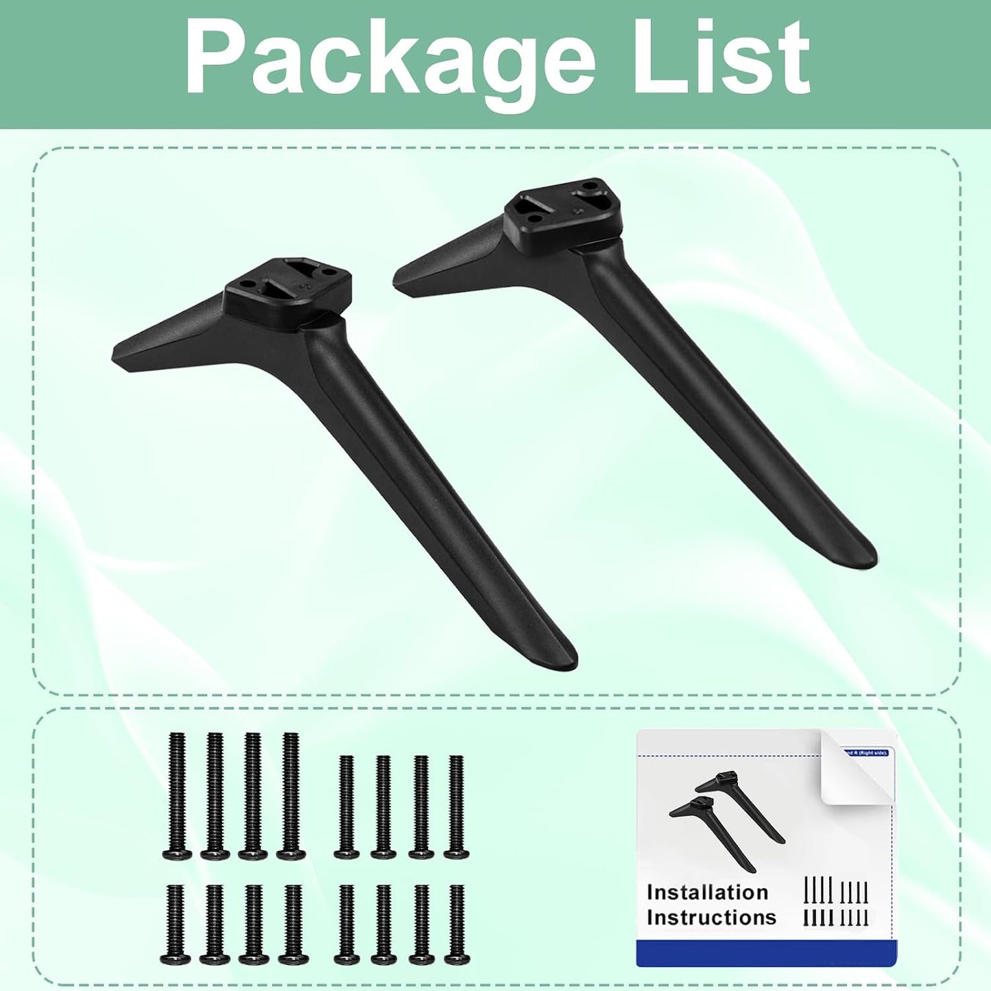 Maozhren 43C350LU 50C350LU 55C350KU 55C350LU, 43" 50" 55" Set, TV Legs for Toshiba TV Stand Replacement, Only