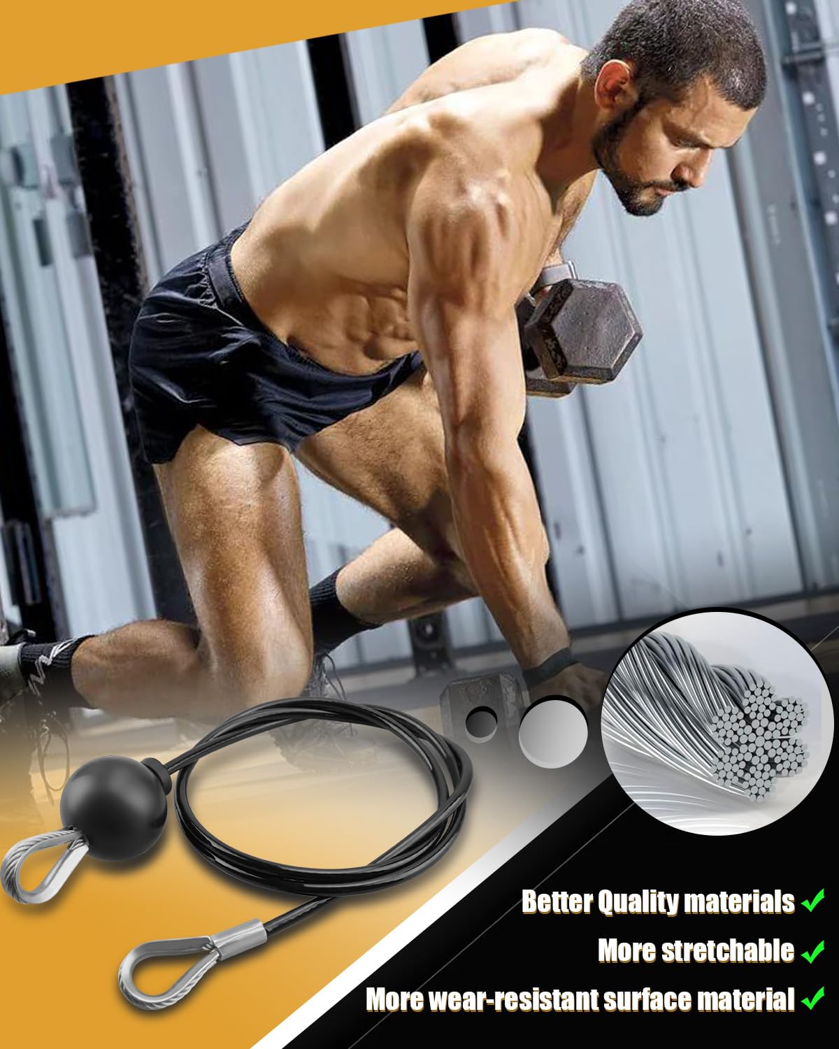 FurnyQuaint LAT Pulldown 41” Cables Fit for Bowflex Xtreme and for Xceed Heavy-Duty Replacement, for Strength Training